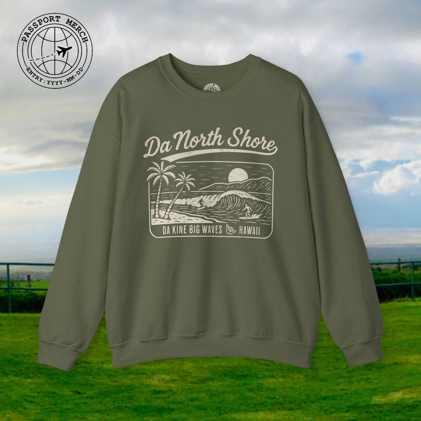 Da North Shore - Da Kine Big Waves, Hawaii Crewneck