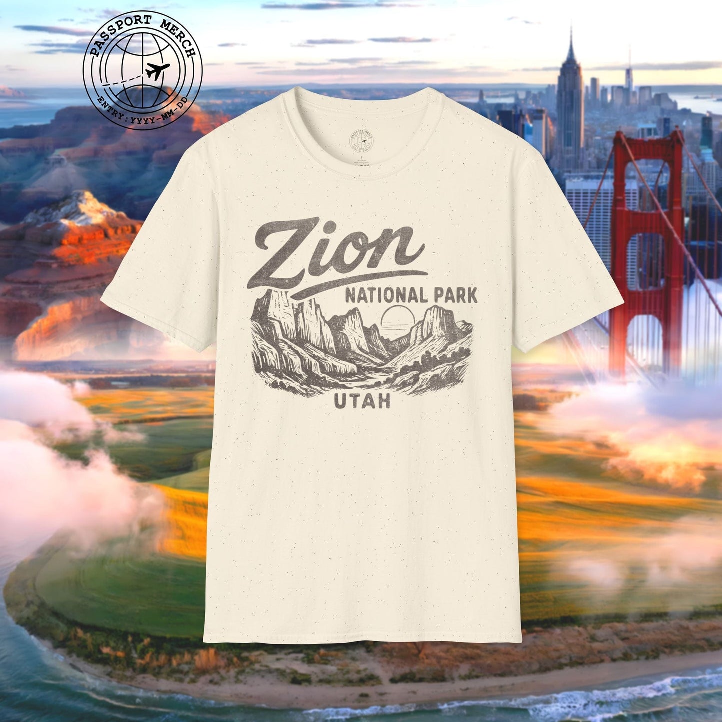 Zion National Park Vintage Monochrome, Utah T-Shirt