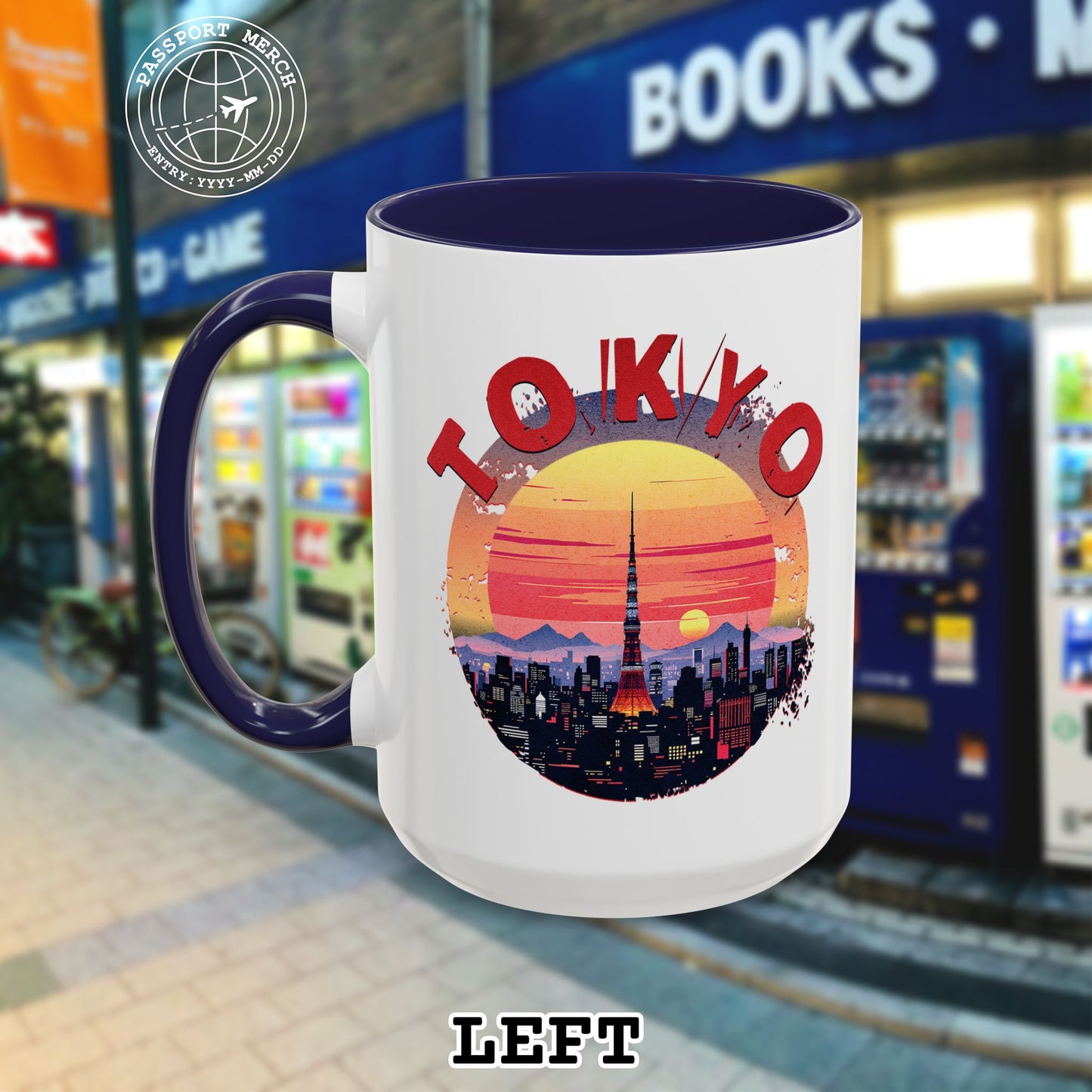 Retro Tokyo Tower Sunset, Japan 15oz Mug