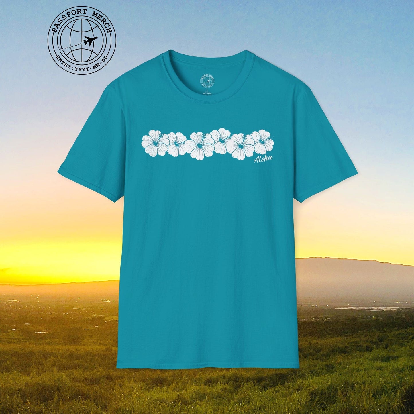 Monochrome Hibiscus, Hawaii T-Shirt