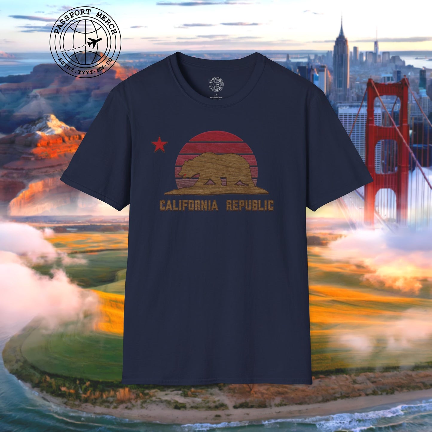 Woodworked Flag of California T-Shirt