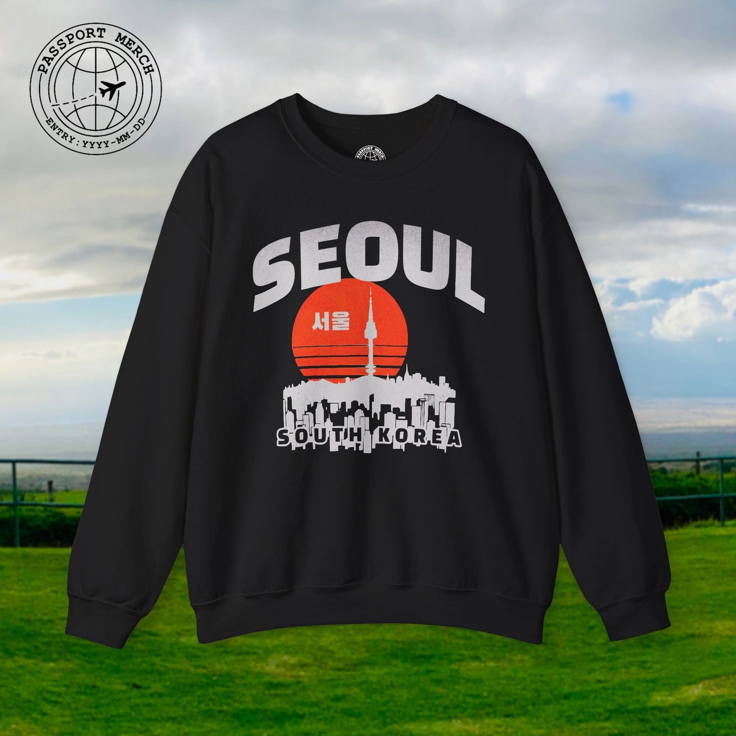 Seoul Retro Vintage Sunset, Korea Crewneck