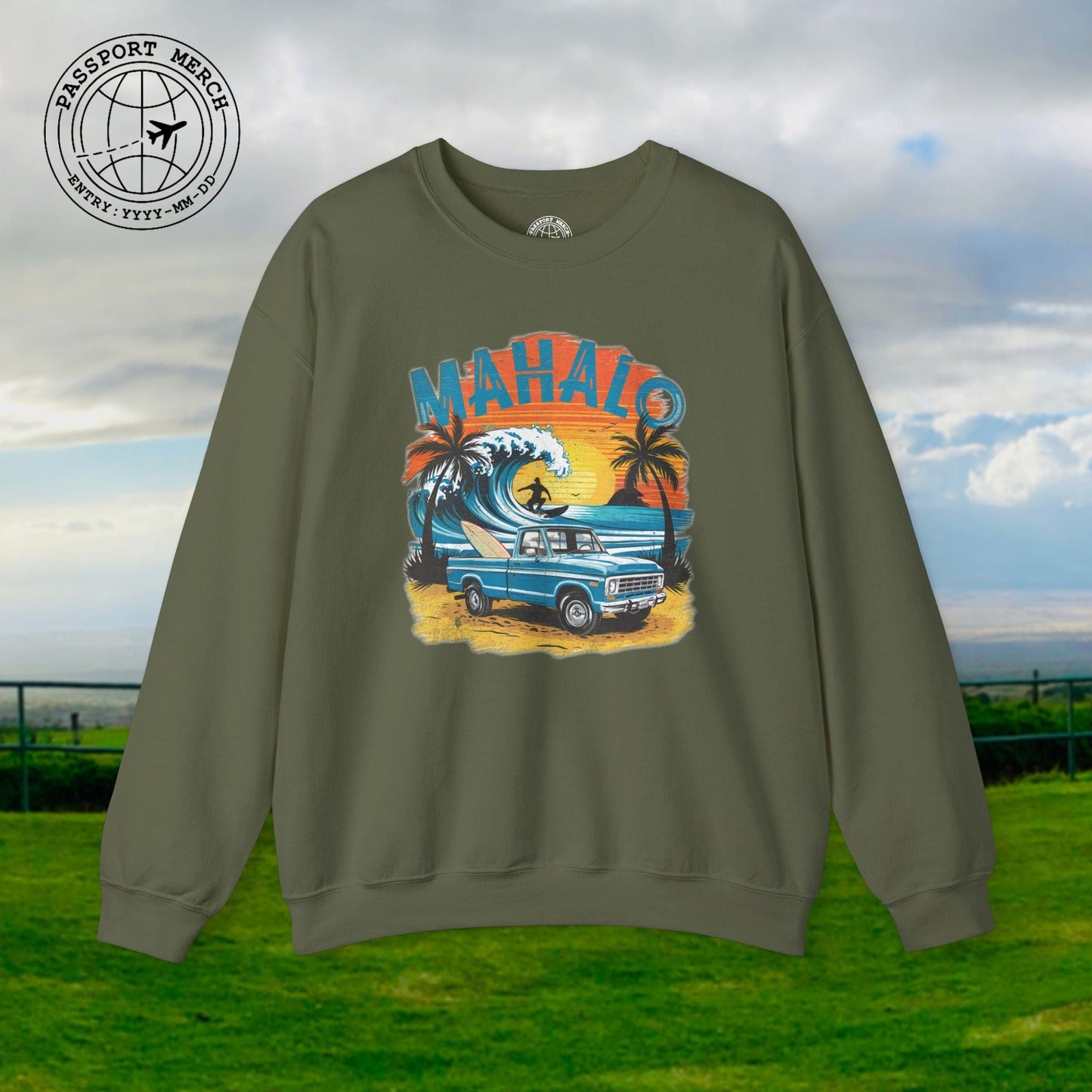 Retro Truck Hawaii Mahalo Crewneck