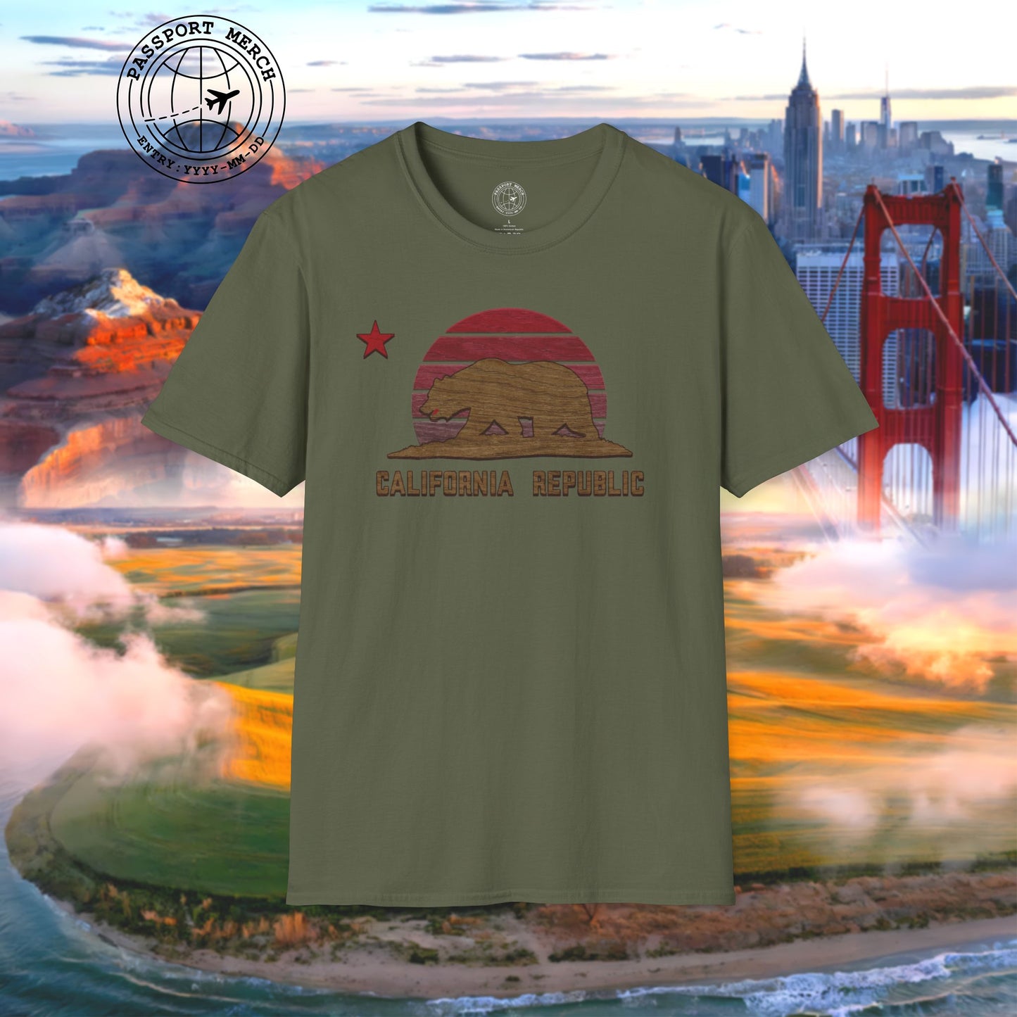Woodworked Flag of California T-Shirt