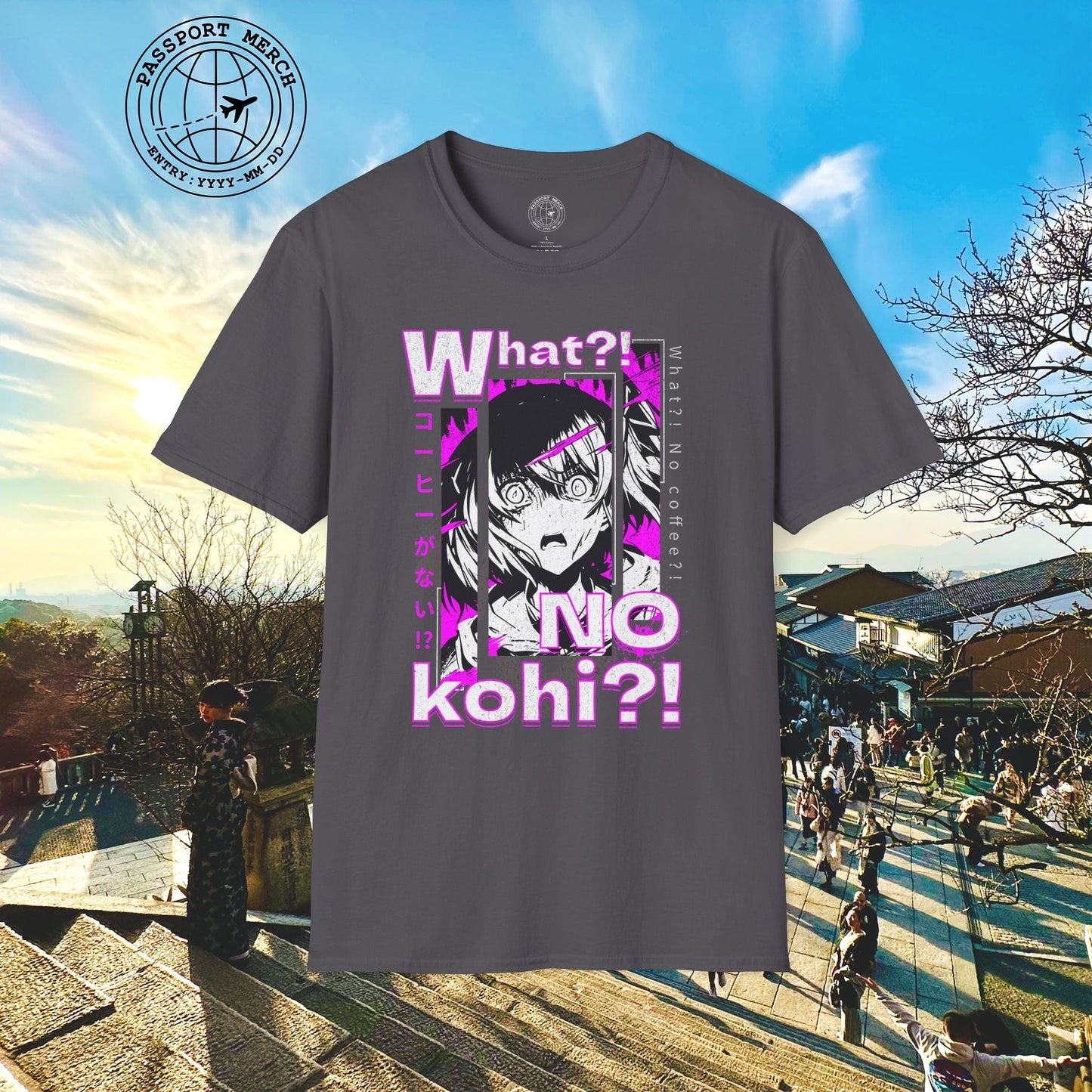 The "What?! No kohi?!" Anime Terror Face Japan T-Shirt