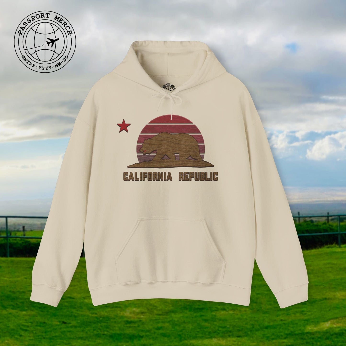 Woodworked Flag of California Hoodie