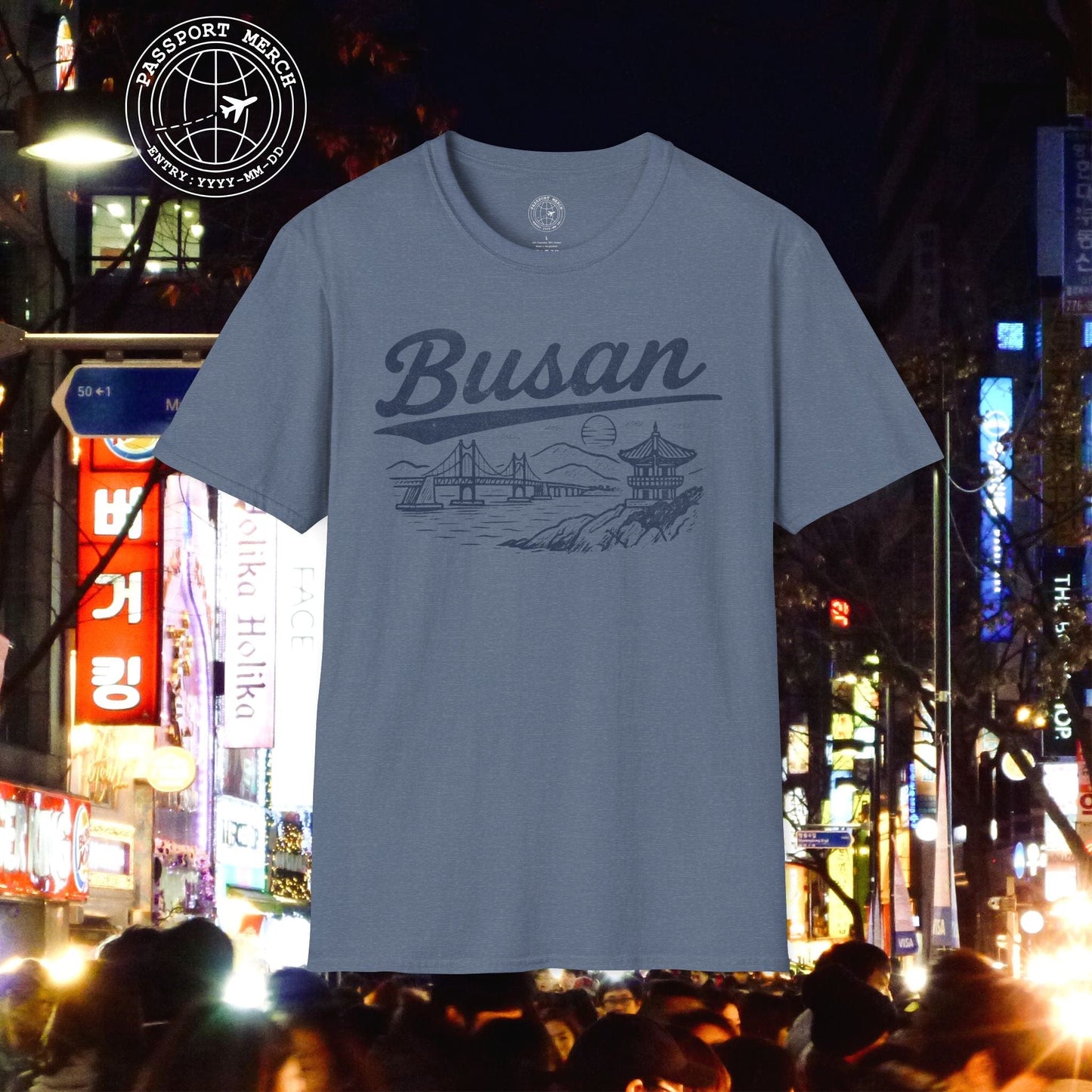 Monochrome Dreams of Busan Korea T-Shirt