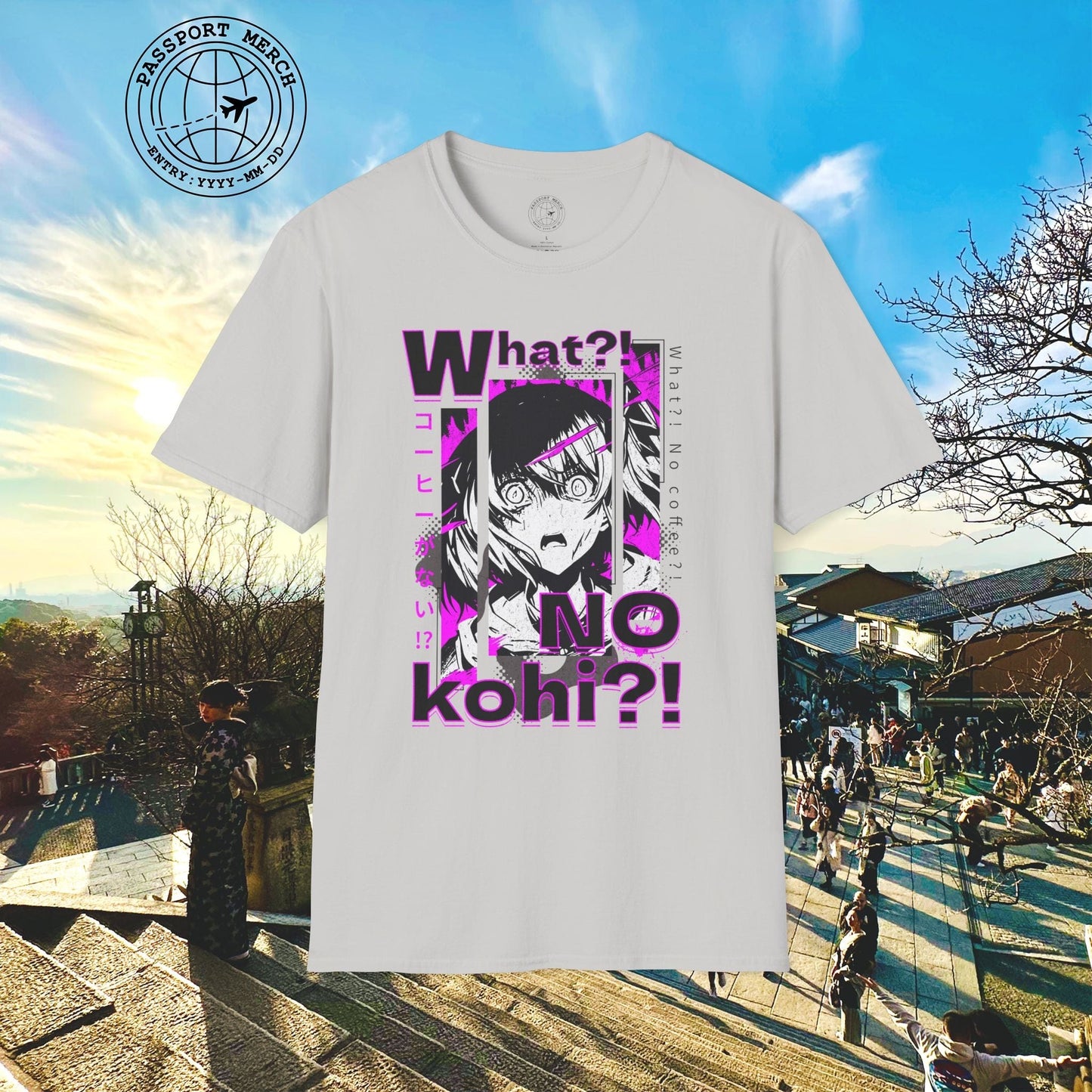 The "What?! No kohi?!" Anime Terror Face Japan T-Shirt