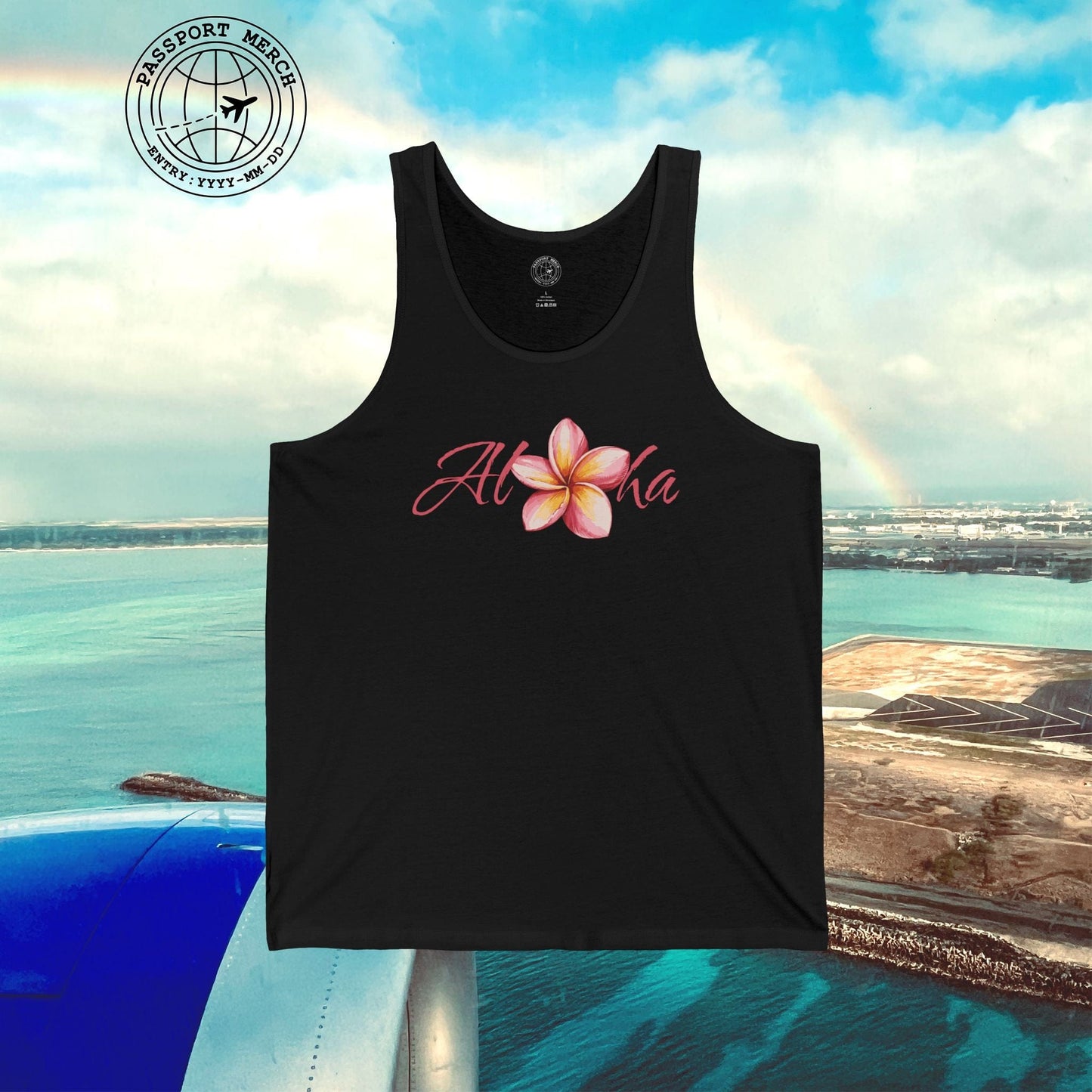 Aloha Watercolor Plumeria, Hawaii Tank Top