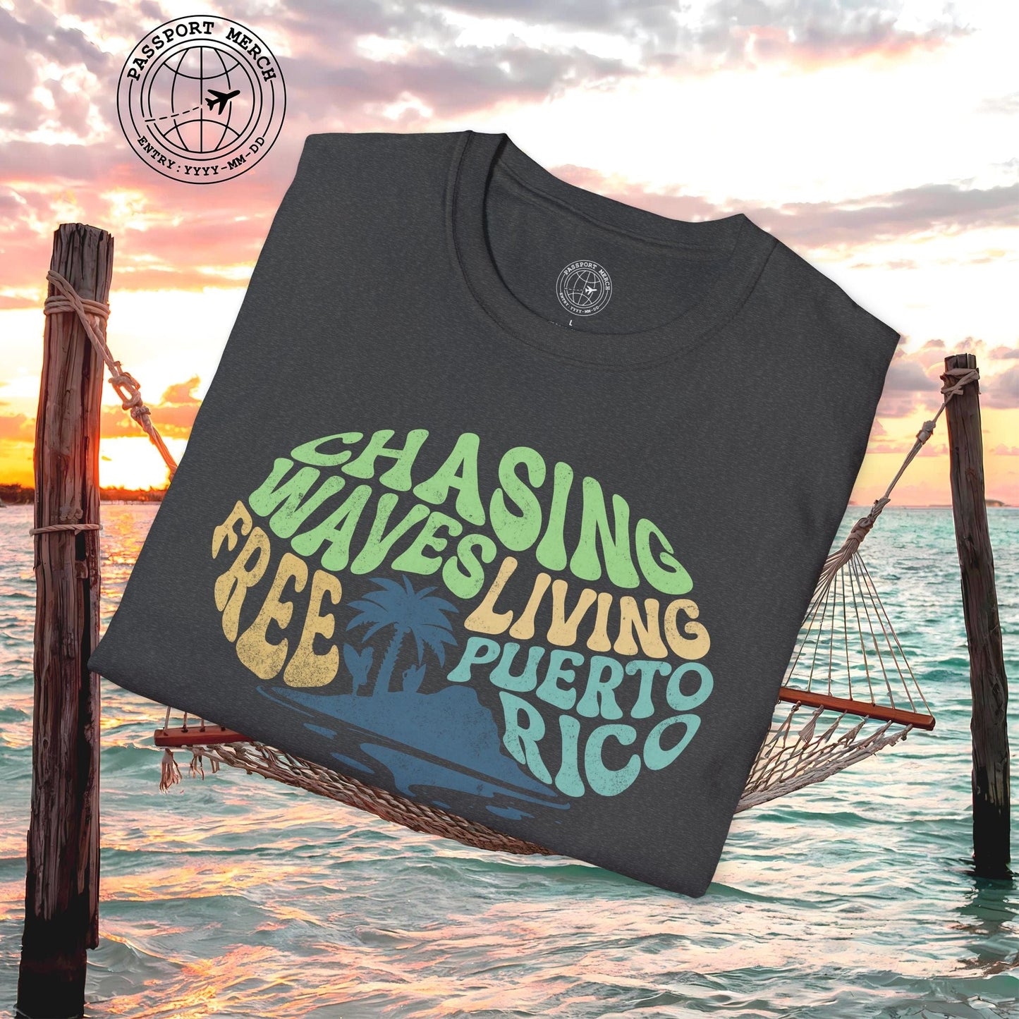 Chasing Waves Living Free Puerto Rico T-Shirt