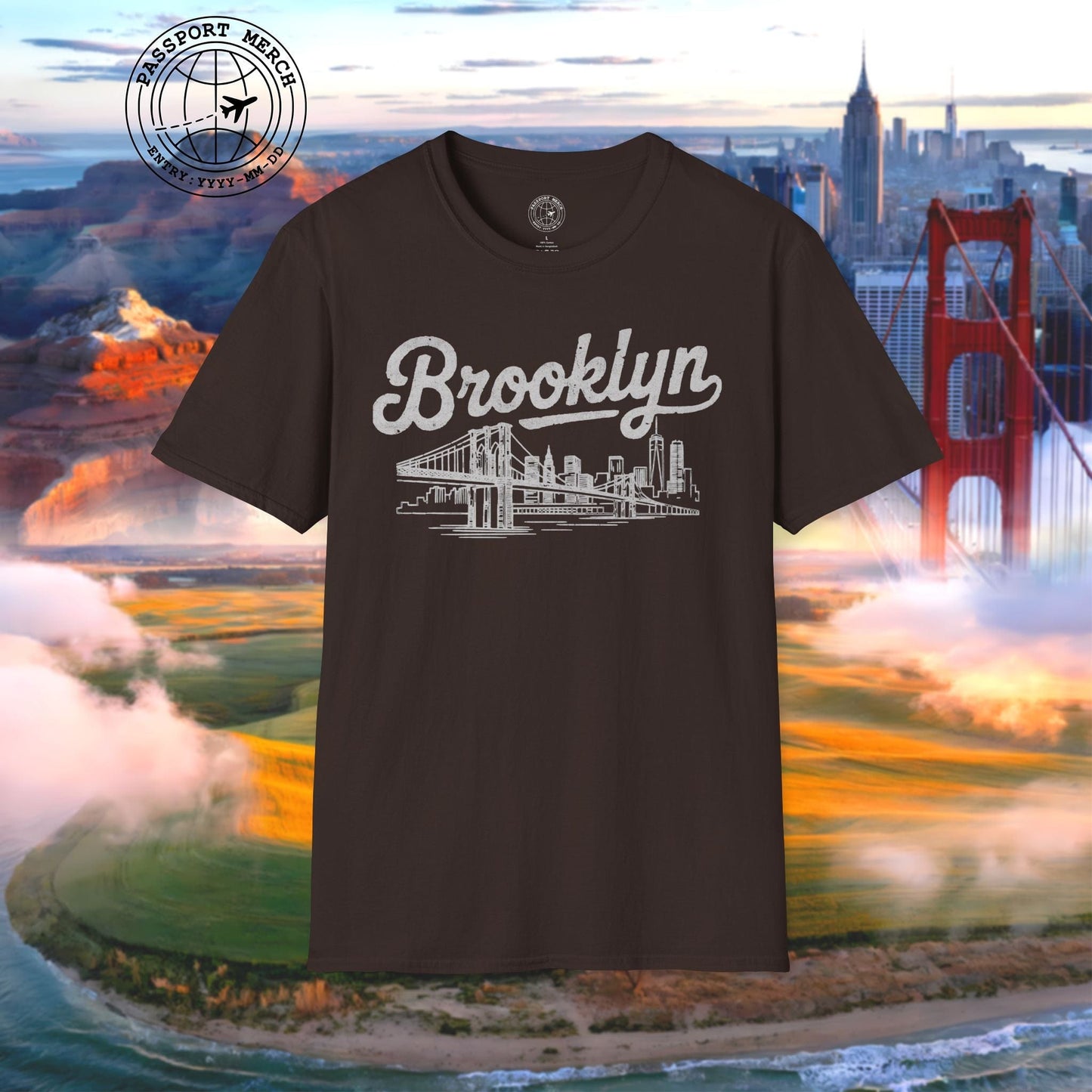 Vintage Brooklyn Monochrome, New York T-Shirt