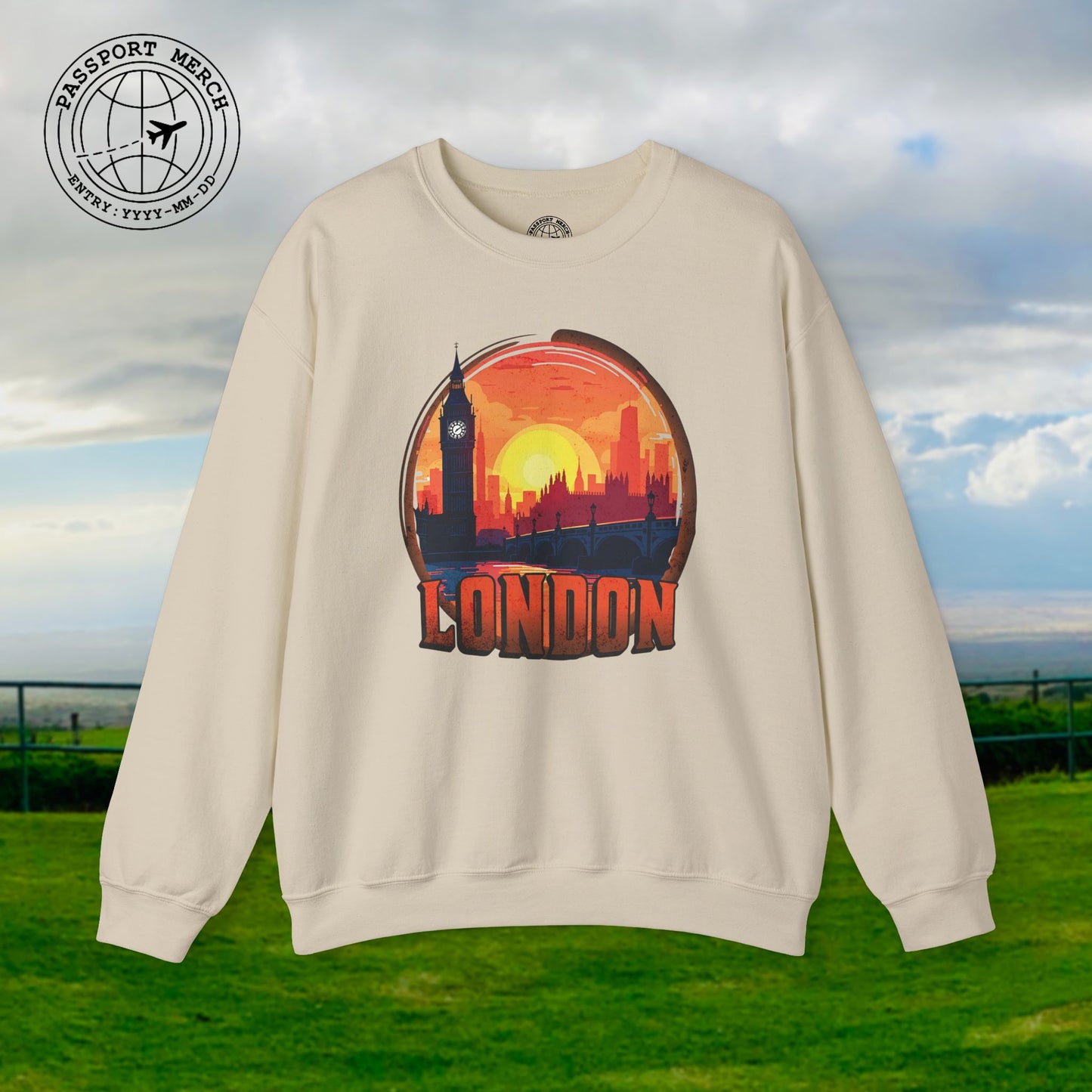 Vintage Big Ben Sunset, London, England Crewneck
