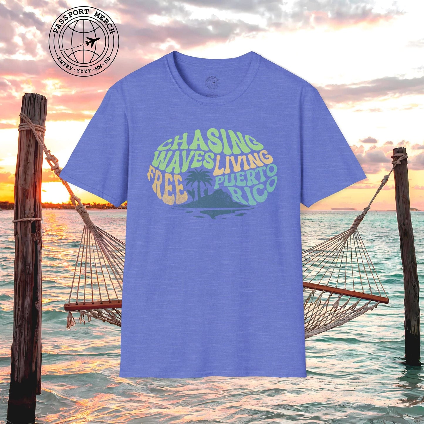 Chasing Waves Living Free Puerto Rico T-Shirt