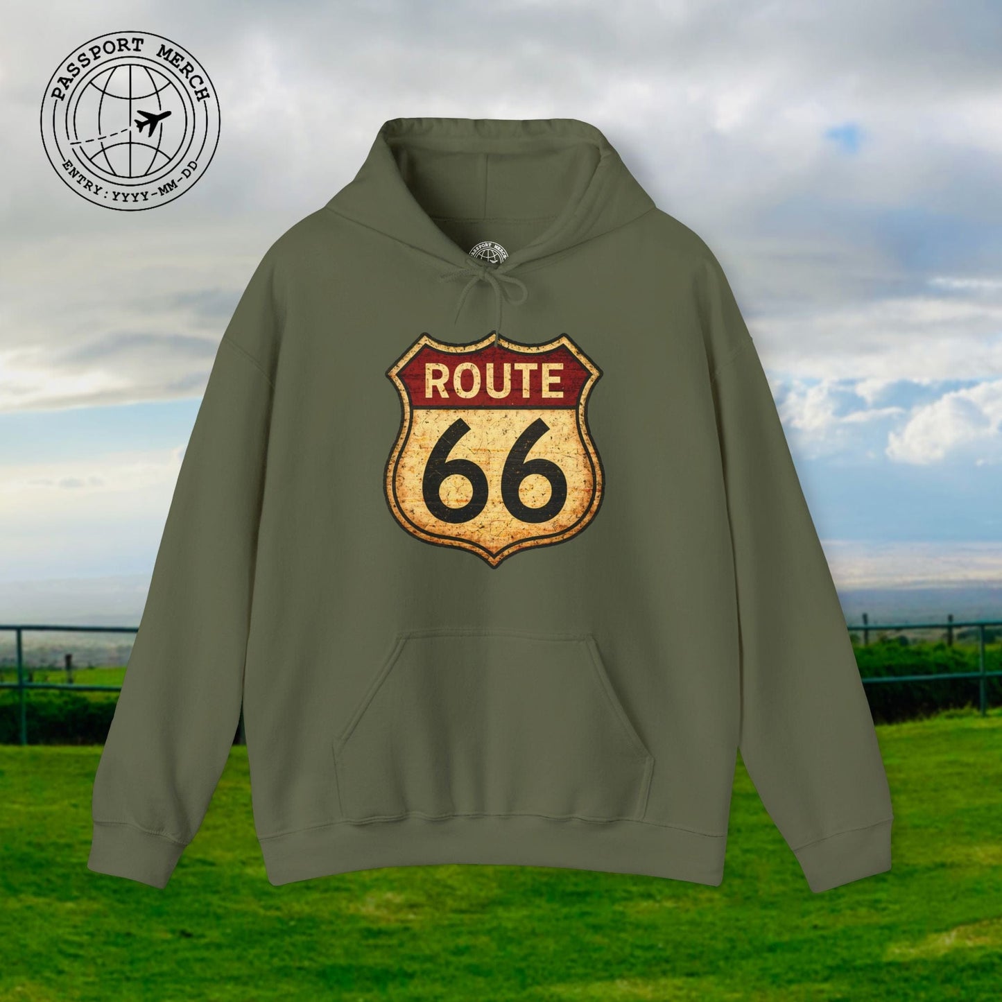 Signs of Wanderlust, Vintage Route 66, USA Hoodie