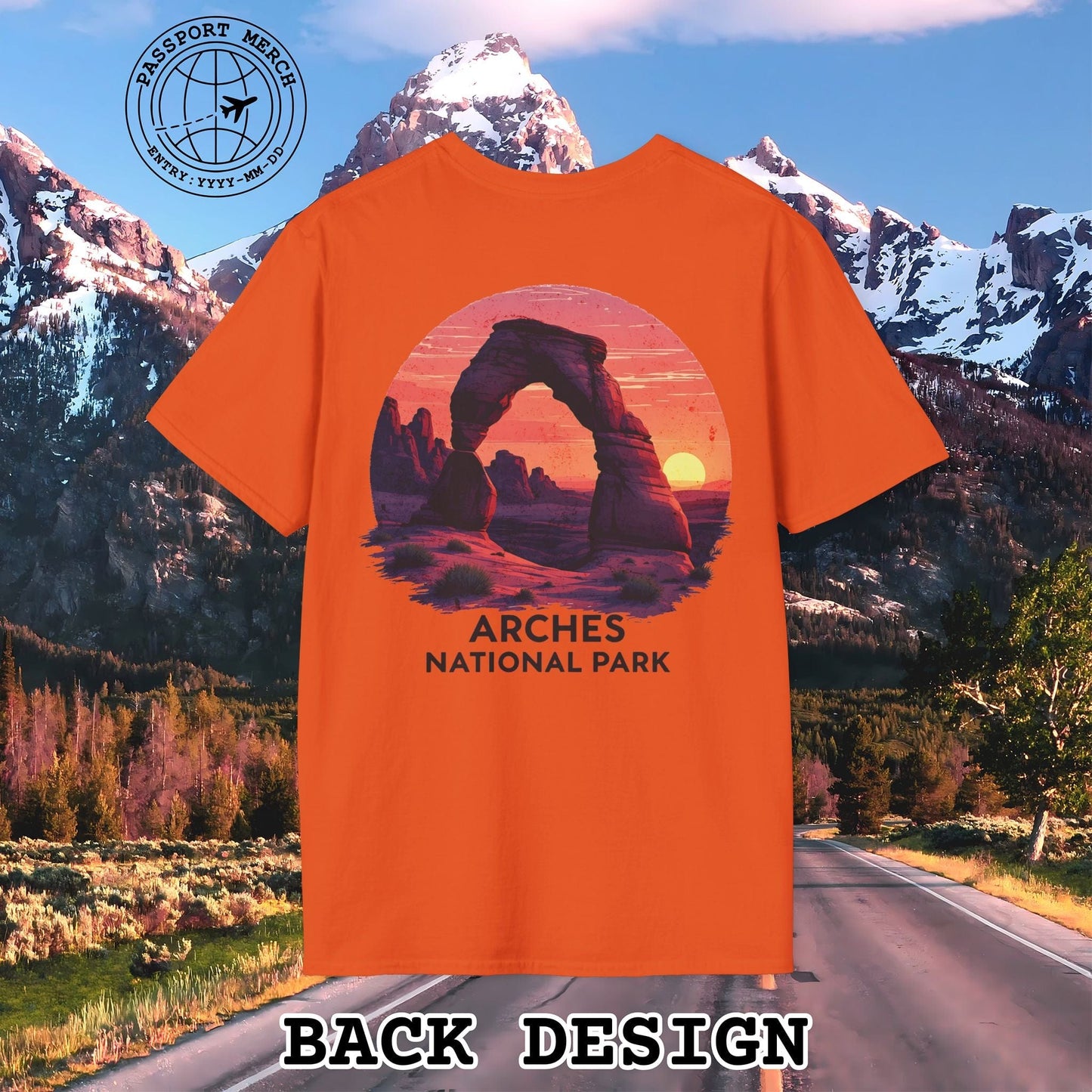 Arches National Park, Utah, Back Print T-Shirt