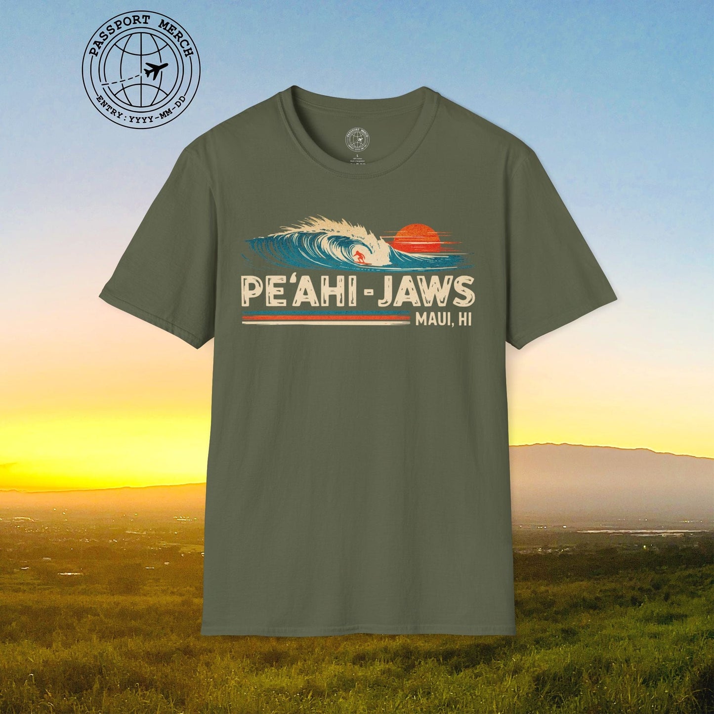 Peahi Jaws, Maui, Hawaii - Vibrant Surf Retro T-Shirt