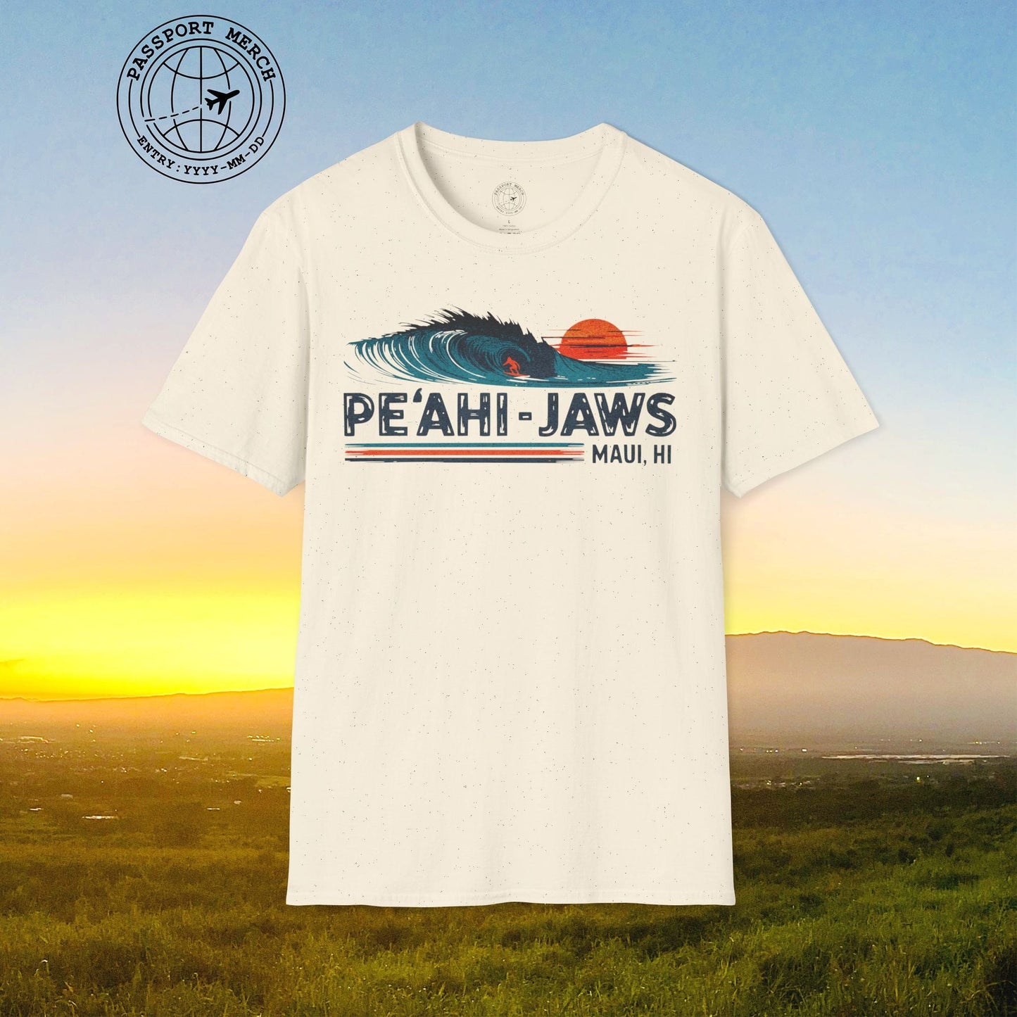 Peahi Jaws, Maui, Hawaii - Vibrant Surf Retro T-Shirt