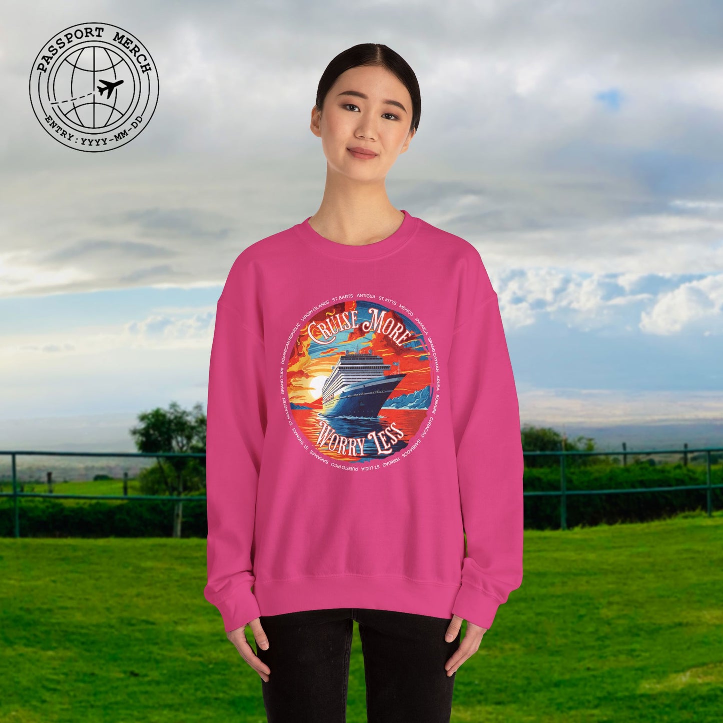 Cruise More Worry Less Caribbean Crewneck