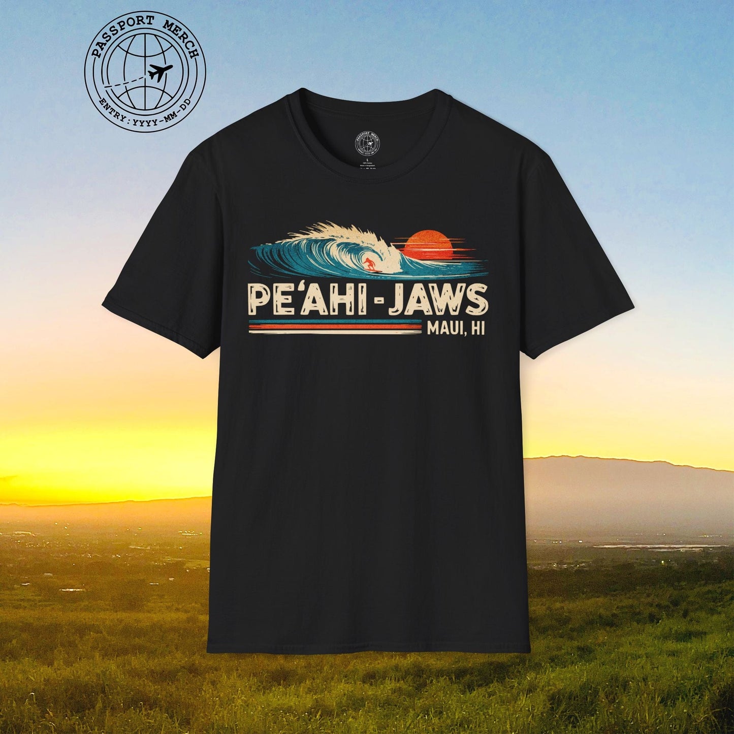 Peahi Jaws, Maui, Hawaii - Vibrant Surf Retro T-Shirt