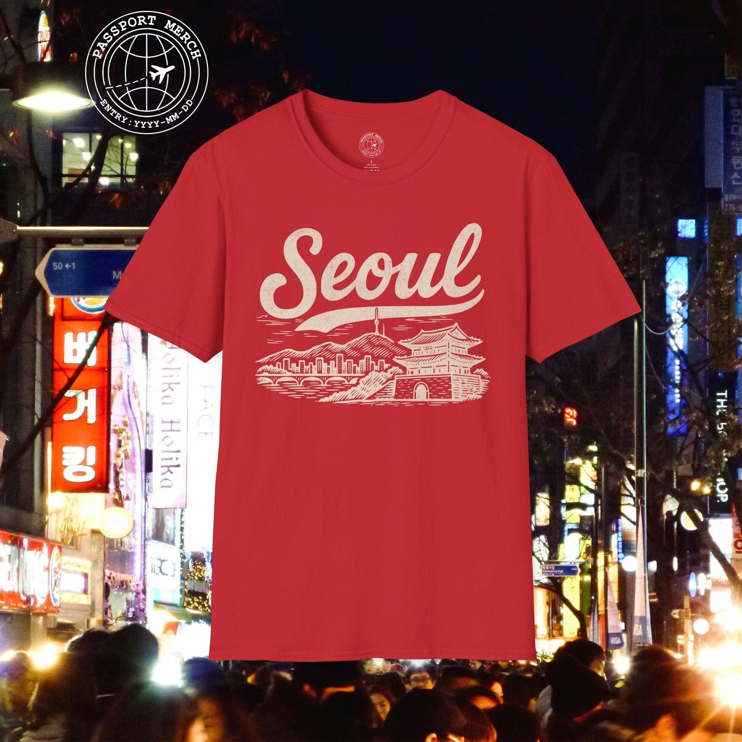 Monochrome Dreams of Seoul Korea T-Shirt