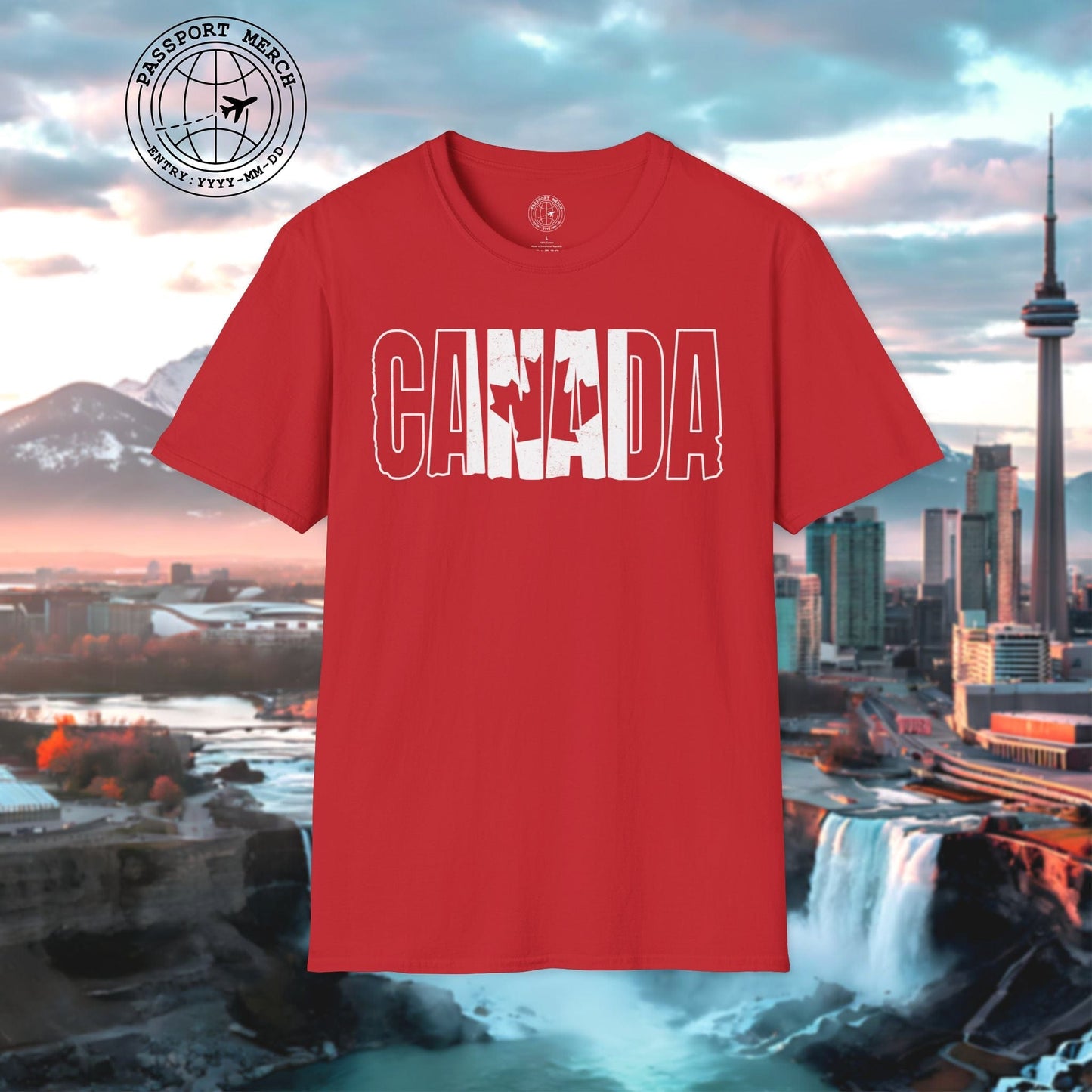 Vintage Canada Patriotism Letter Flag T-Shirt