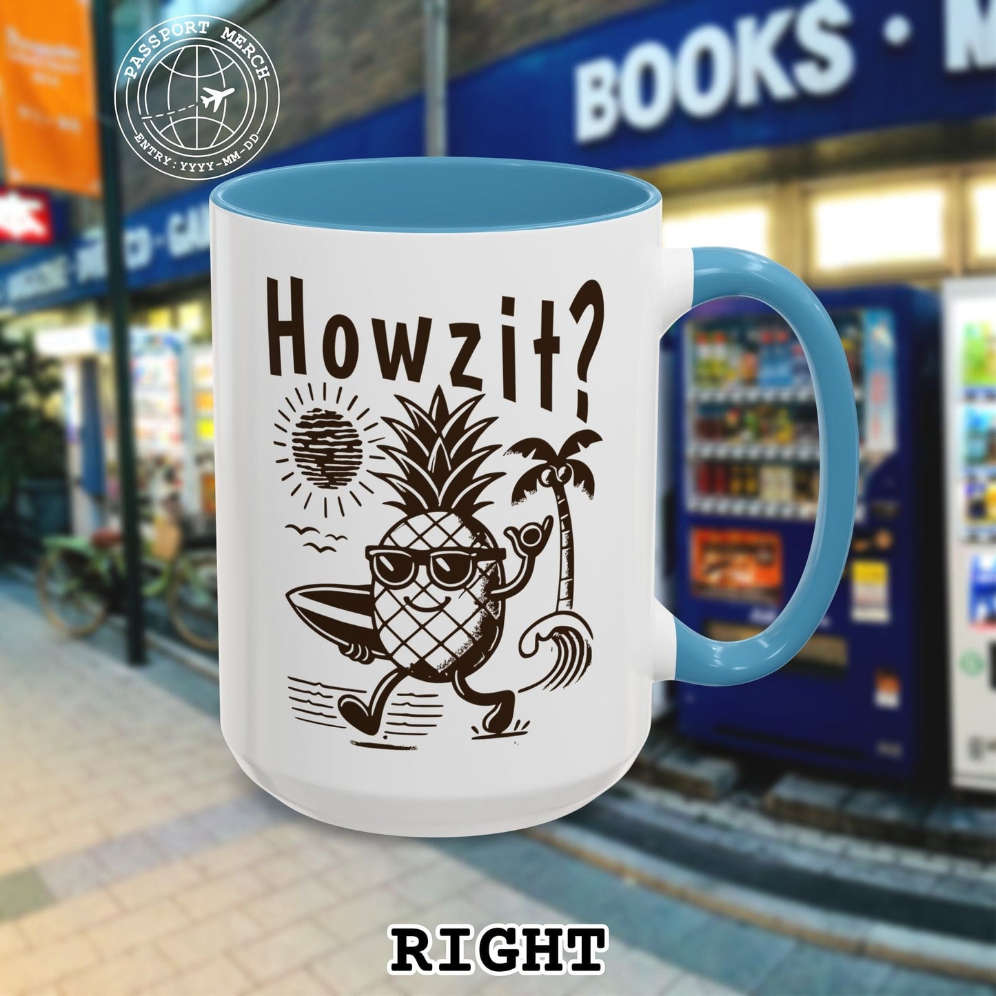 Howzit? Pineapple Shaka, Hawaii 15oz Mug