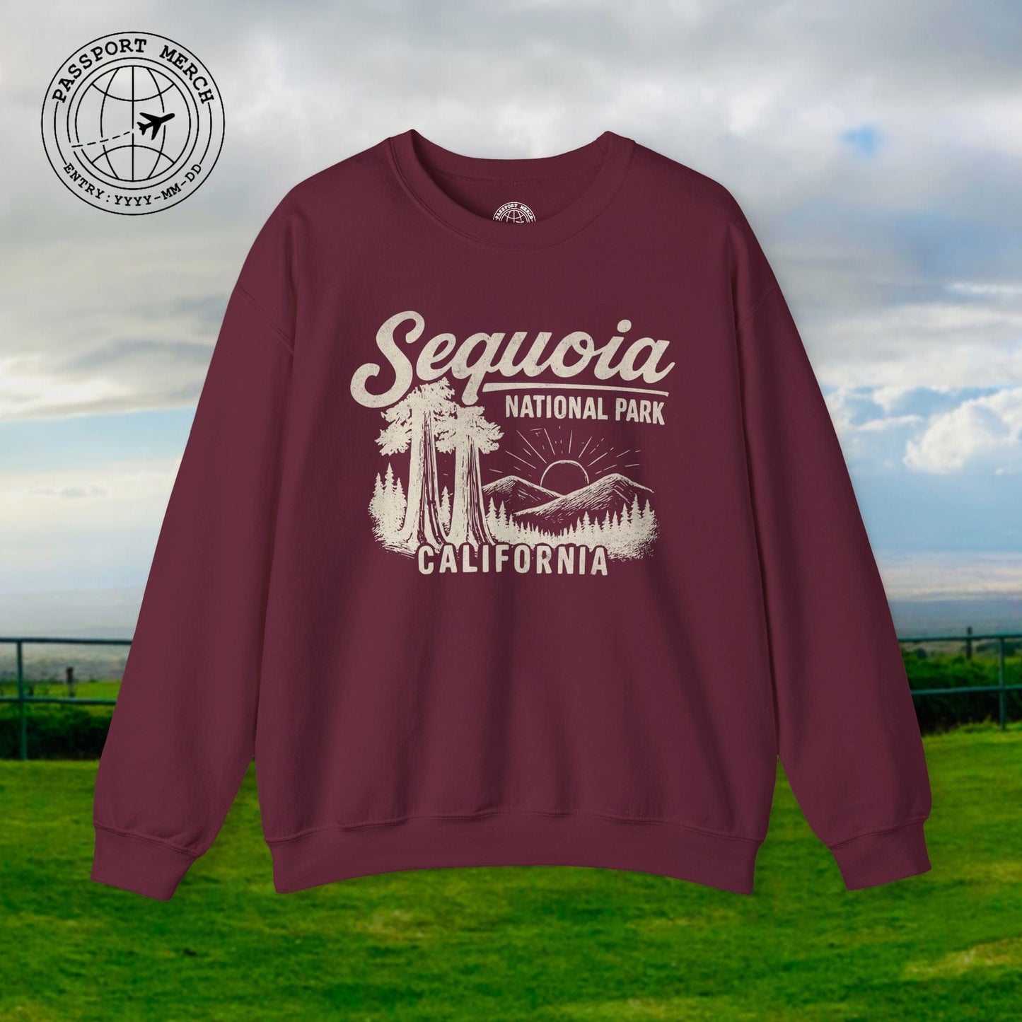 Sequoia National Park Vintage Monochrome, California Crewneck