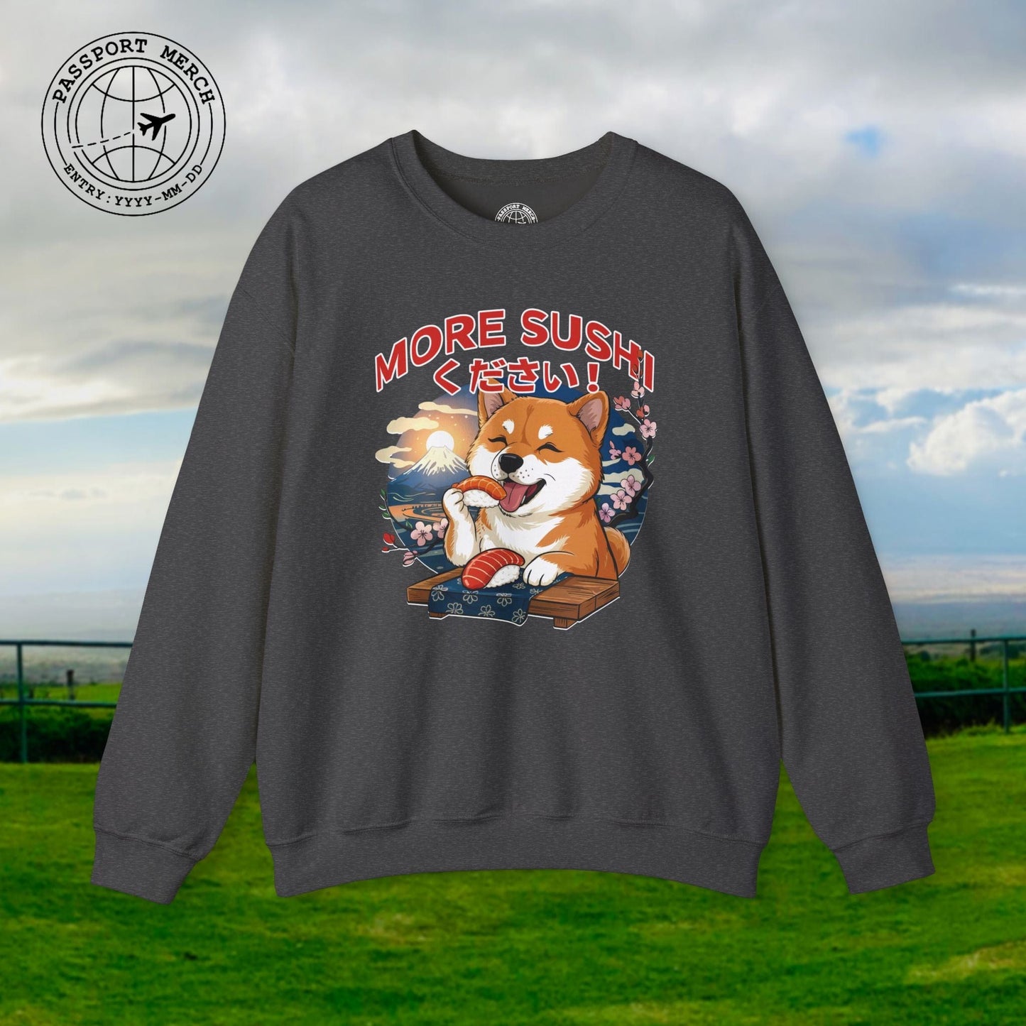 Shiba Inu, More Sushi Please! Japan Crewneck