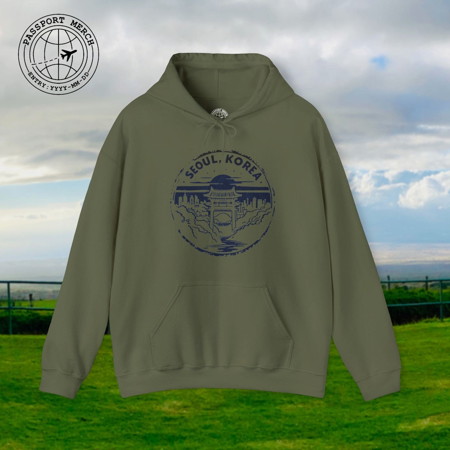 Vintage Badge, Seoul Korea Hoodie
