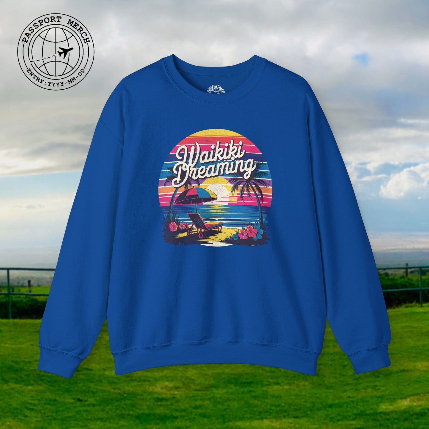 Retro Waikiki Dreaming, Hawaii Crewneck