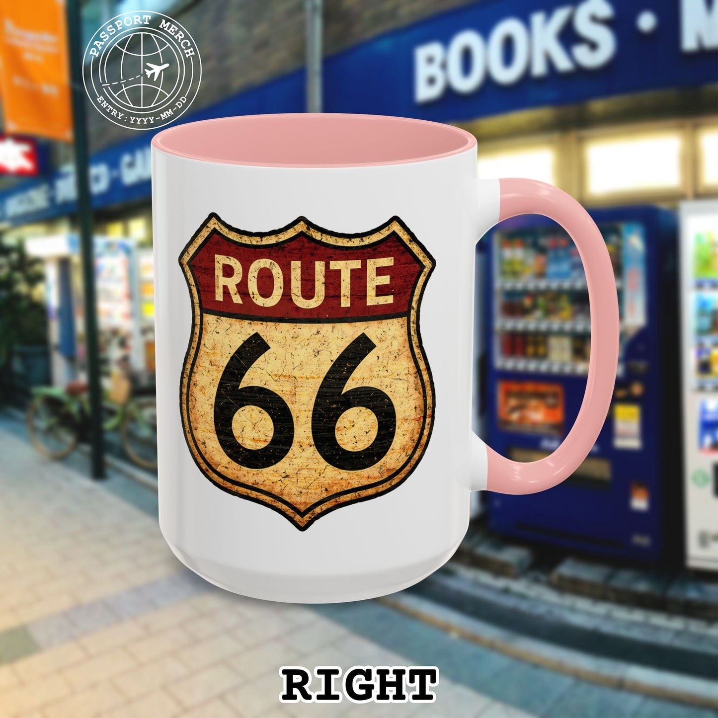 Signs of Wanderlust, Vintage Route 66, USA 15oz Mug