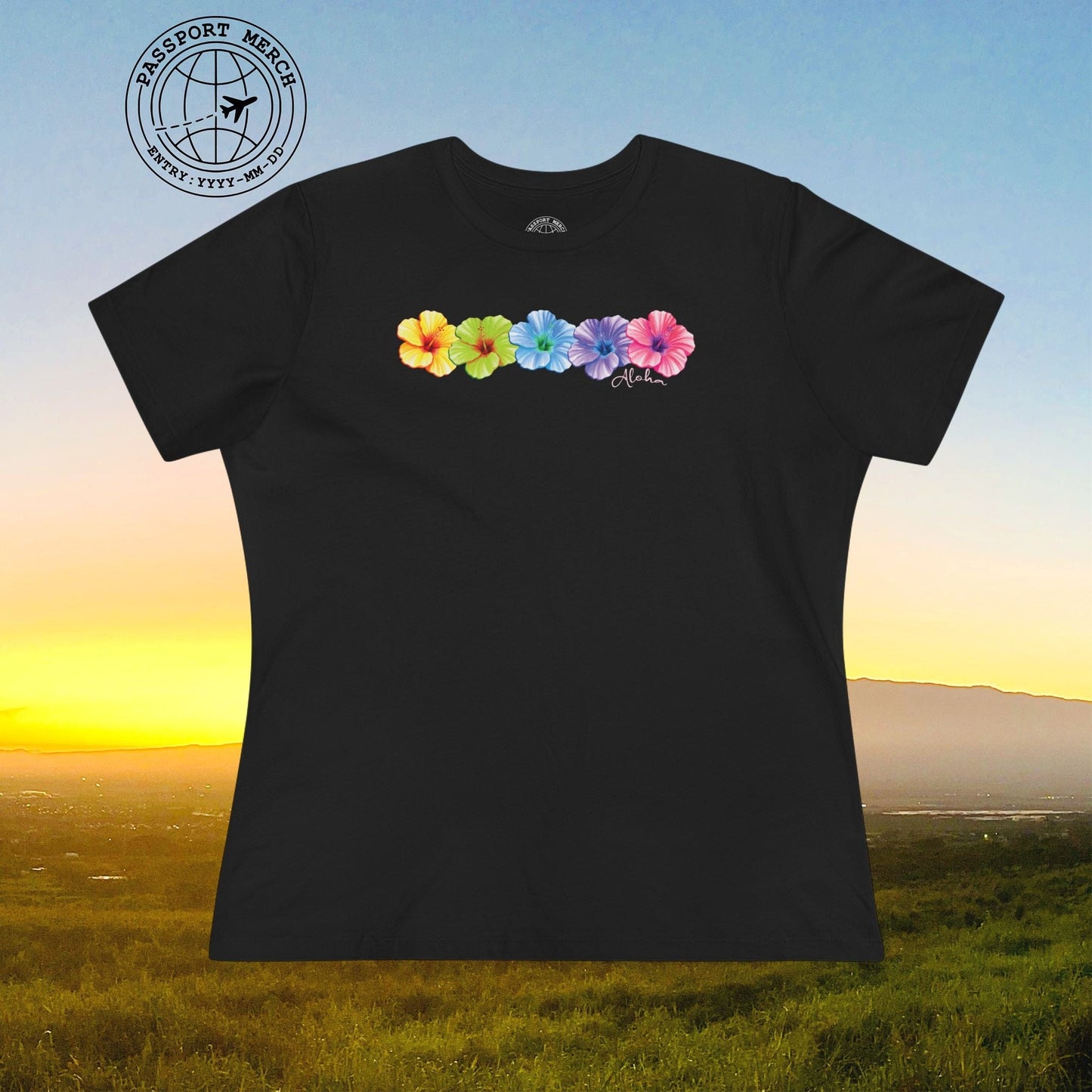 Five Vibrant Hibiscus, Hawaii, Womens Fit T-Shirt