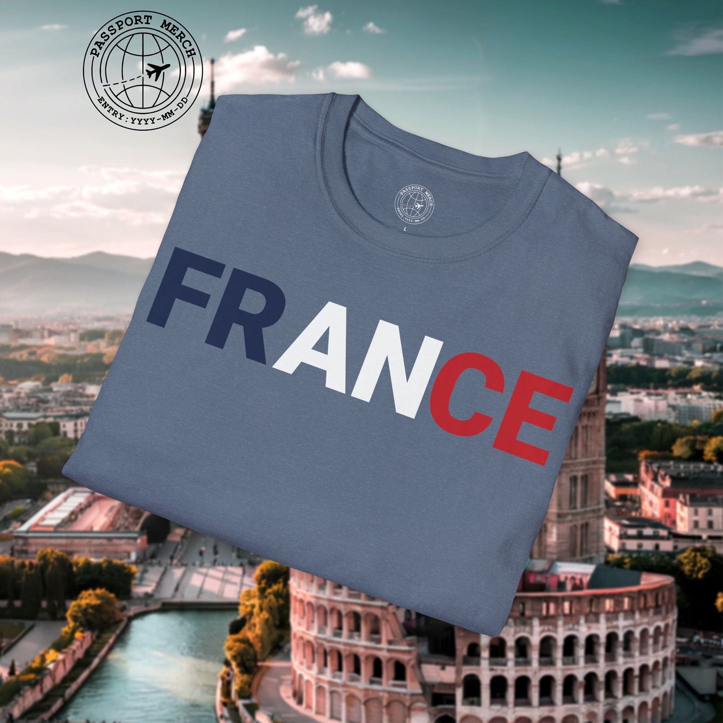 France Patriotism Letter Flag T-Shirt