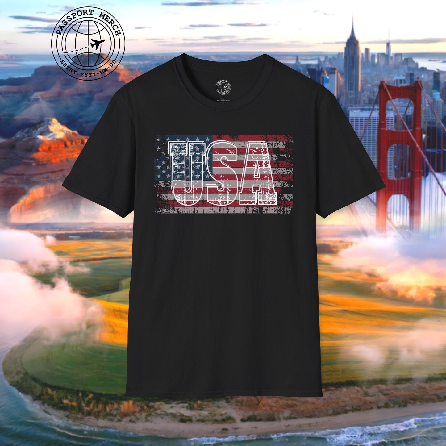 Vintage American Flag Patriotism USA T-Shirt