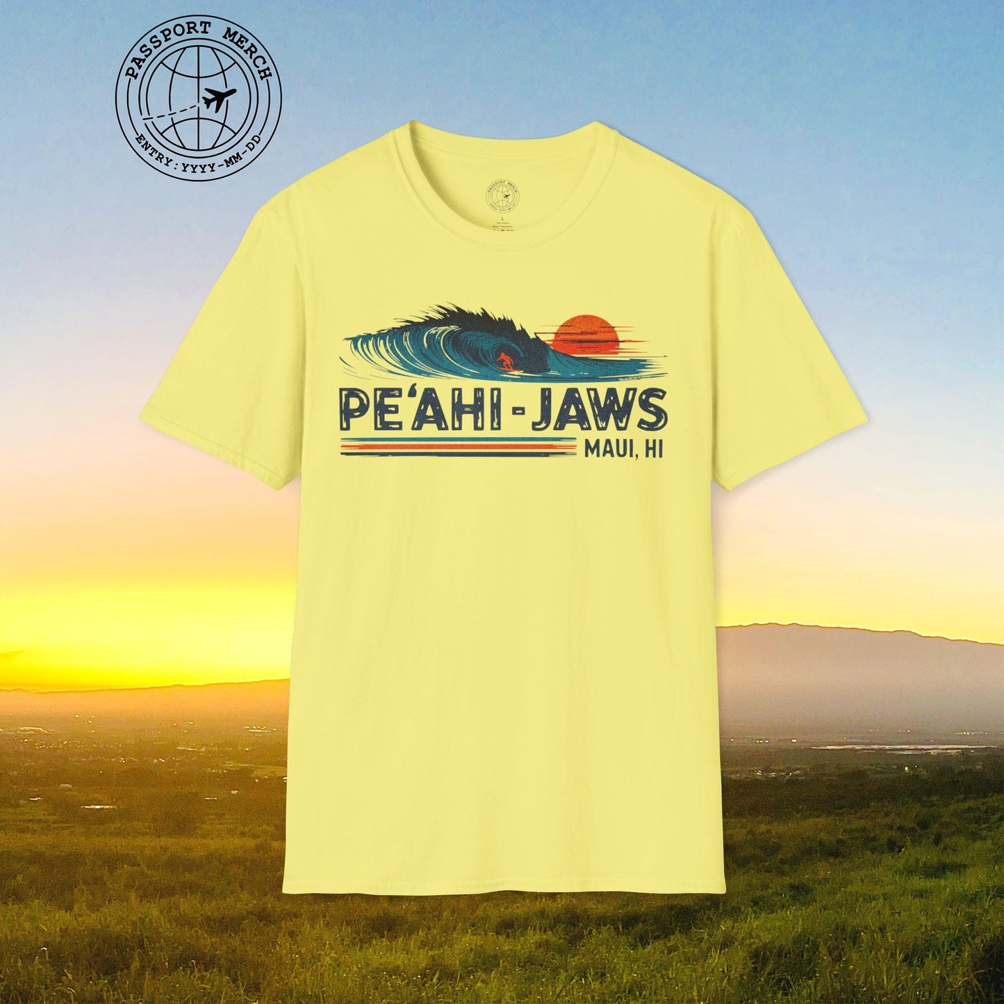 Peahi Jaws, Maui, Hawaii - Vibrant Surf Retro T-Shirt