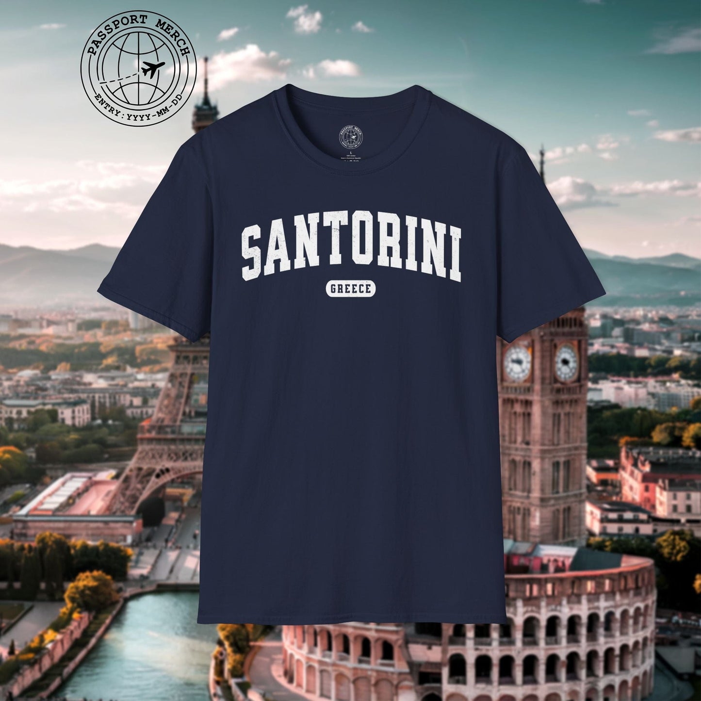 Classic Athletic (Bucket List Edition), Santorini, Greece T-Shirt