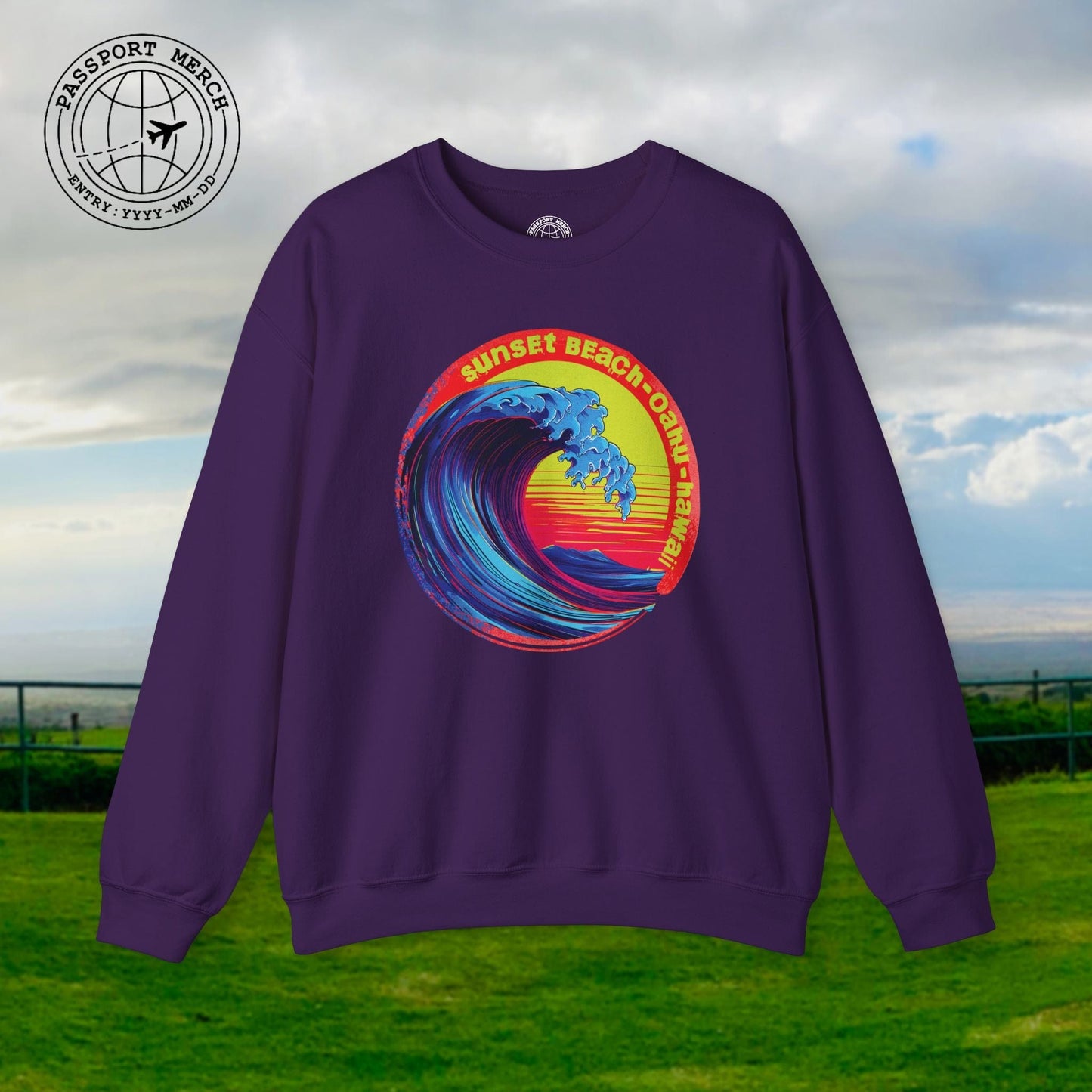 Sunset Beach Oahu, Hawaii Crewneck