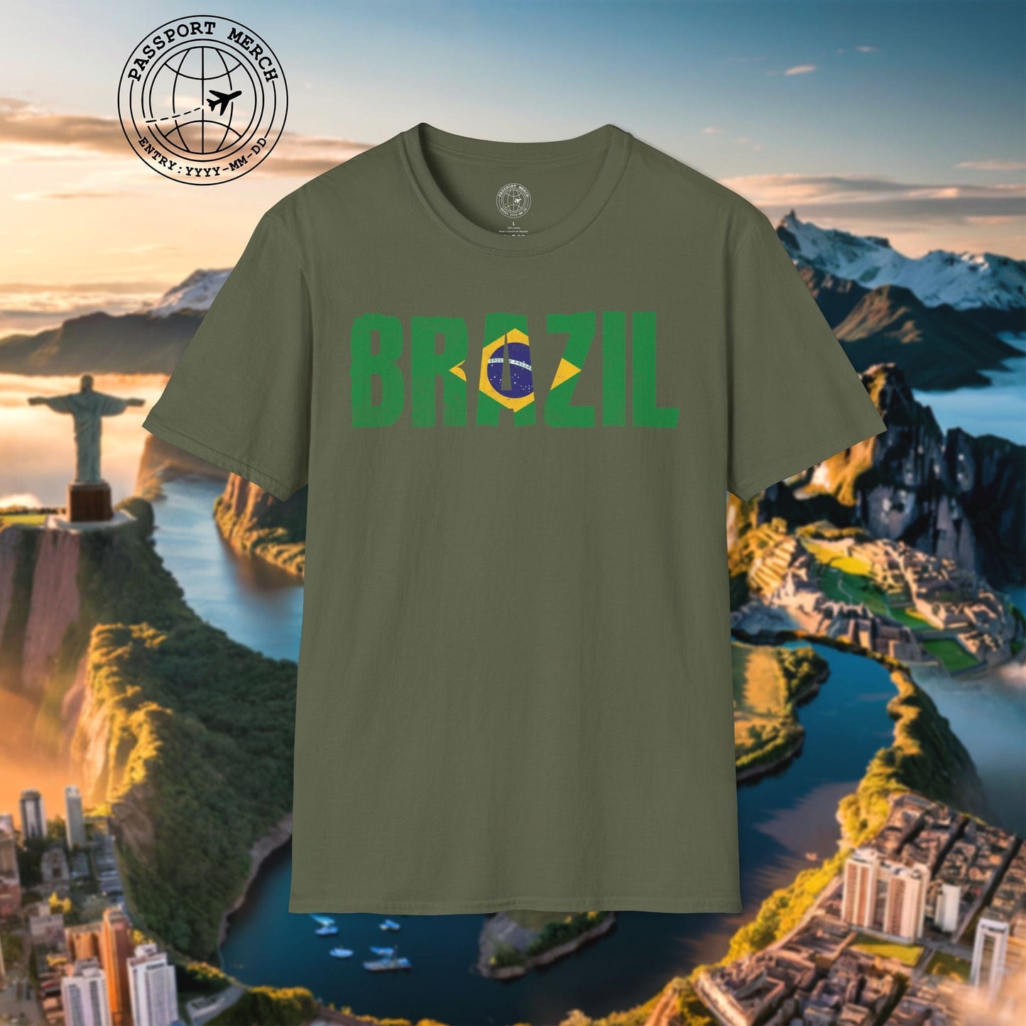 Brazil Patriotism Letter Flag T-Shirt