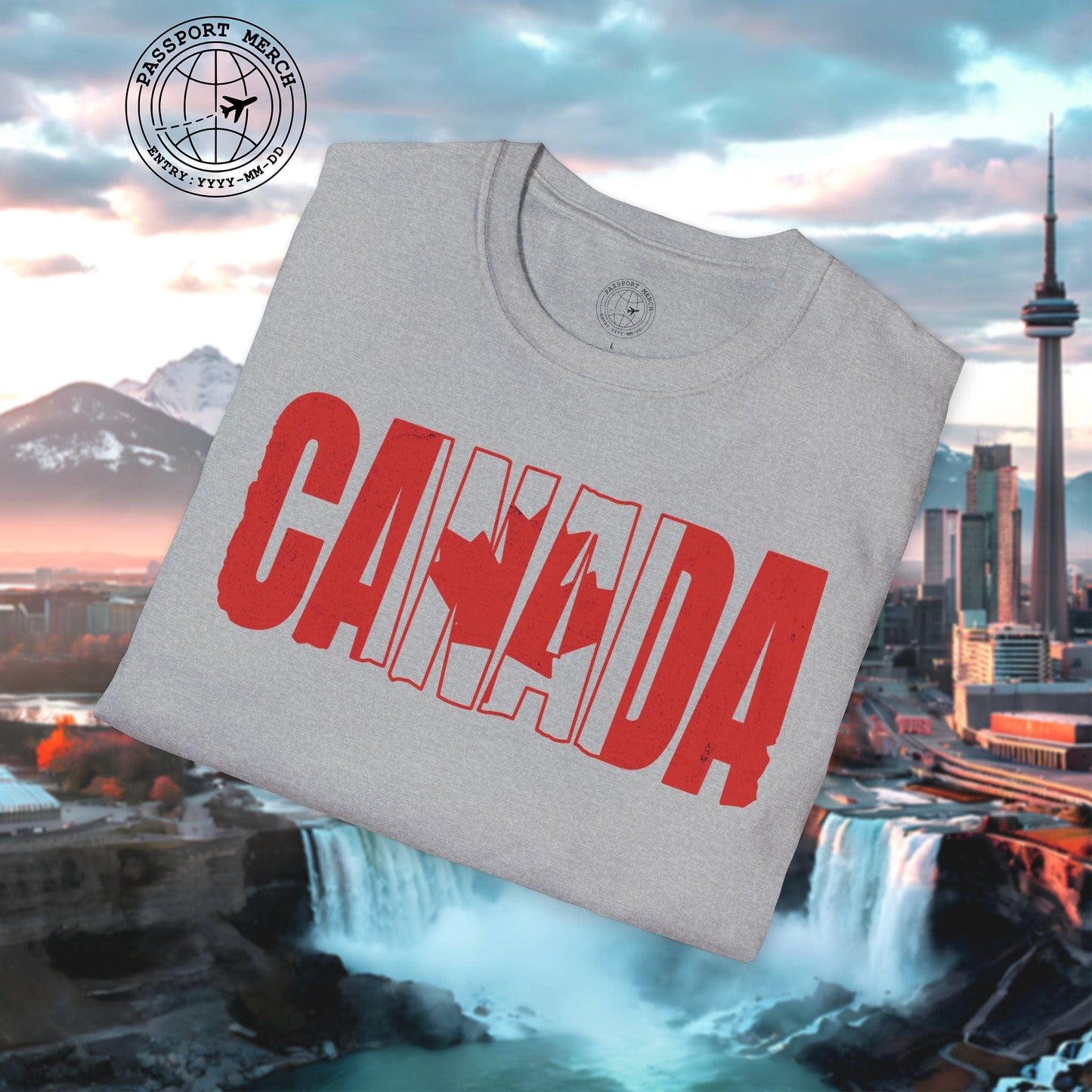Vintage Canada Patriotism Letter Flag T-Shirt