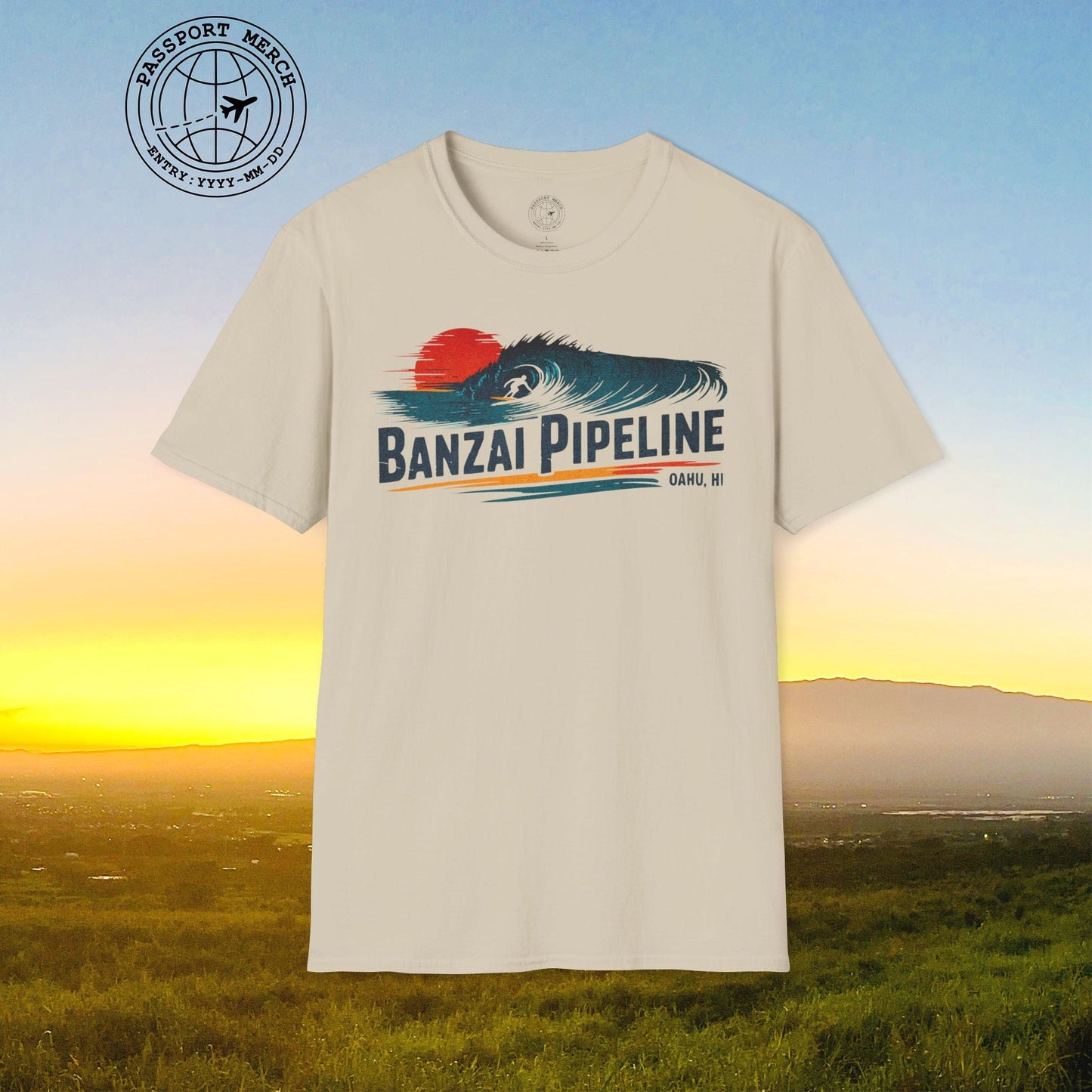 Banzai Pipeline, Oahu, Hawaii - Vibrant Surf Retro T-Shirt