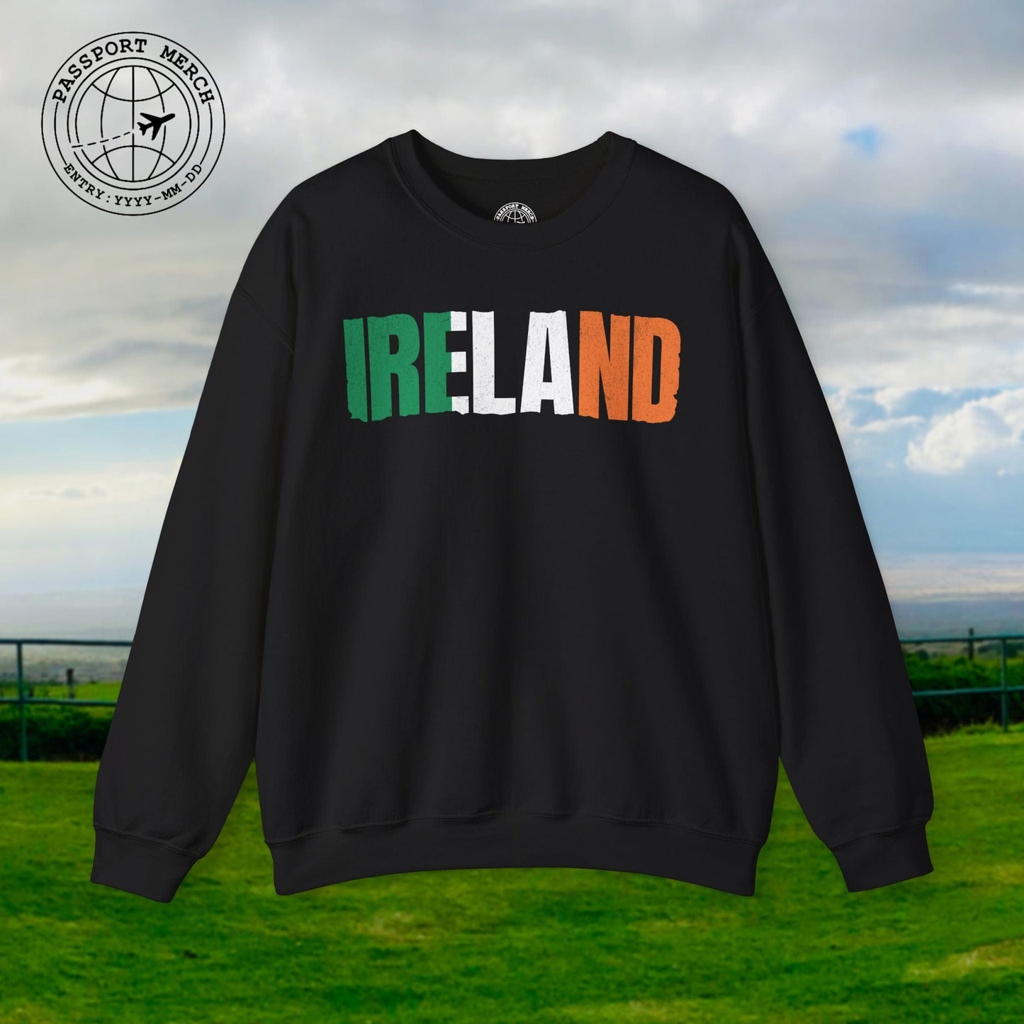 Vintage Ireland Patriotism Letter Flag Crewneck