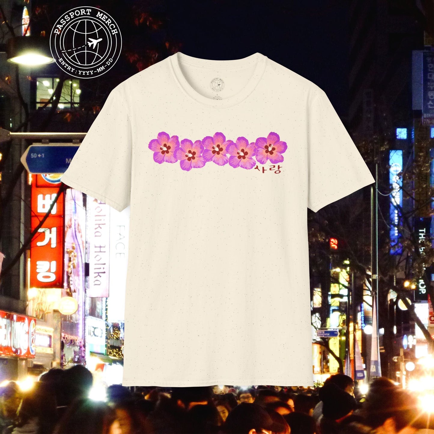 Five Pink Mugunghwa, Korea T-Shirt