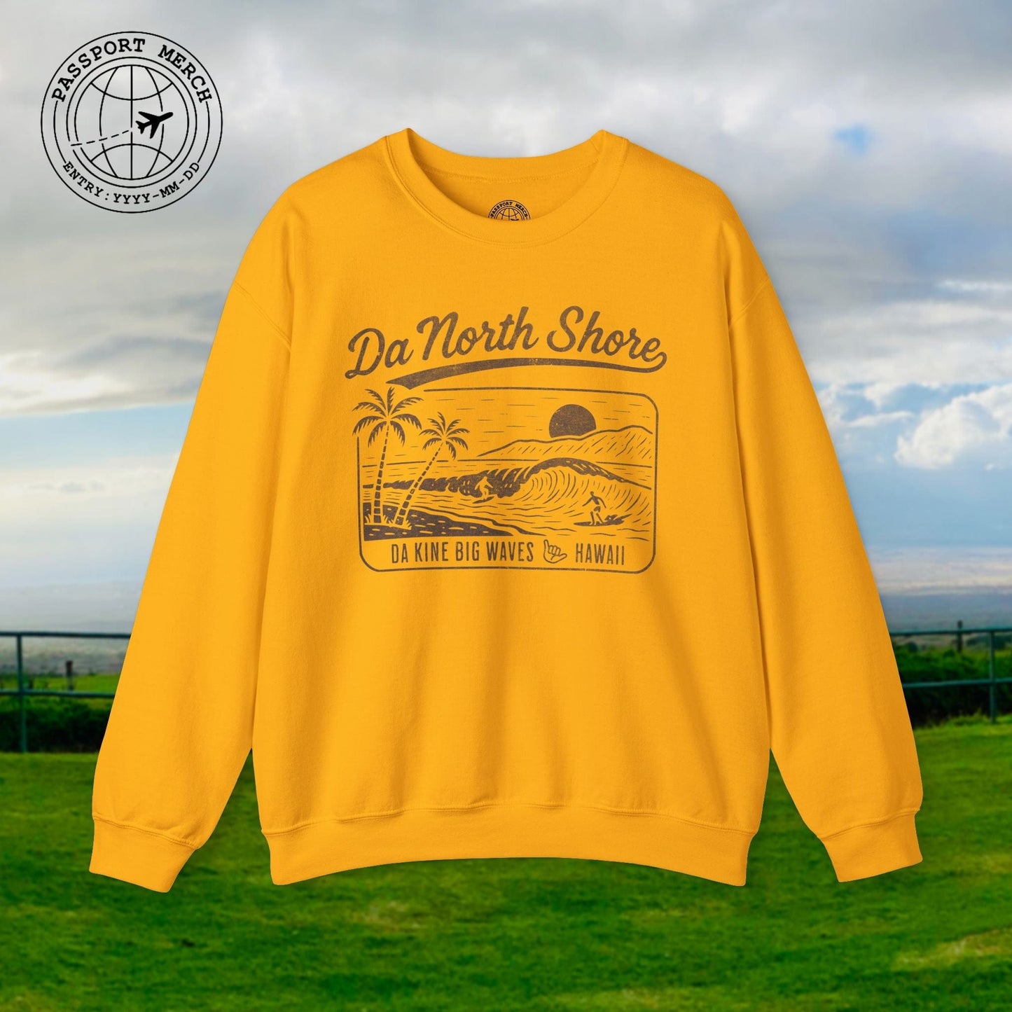 Da North Shore - Da Kine Big Waves, Hawaii Crewneck