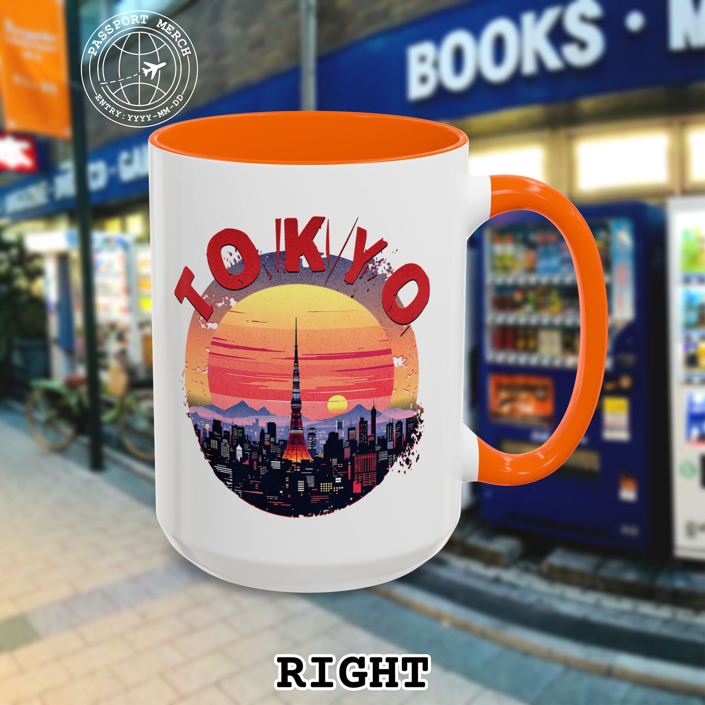 Retro Tokyo Tower Sunset, Japan 15oz Mug