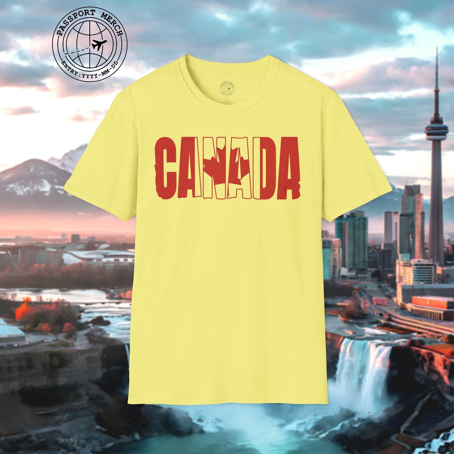 Vintage Canada Patriotism Letter Flag T-Shirt