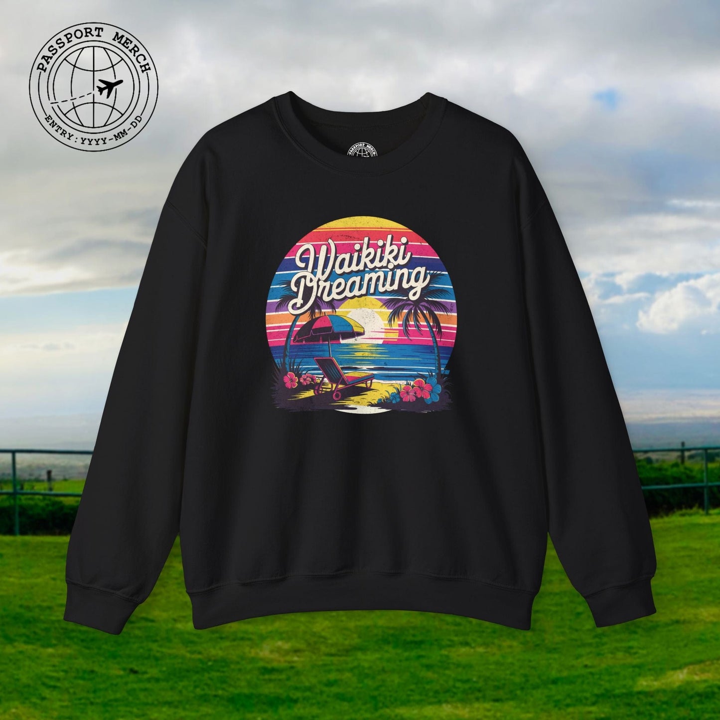 Retro Waikiki Dreaming, Hawaii Crewneck