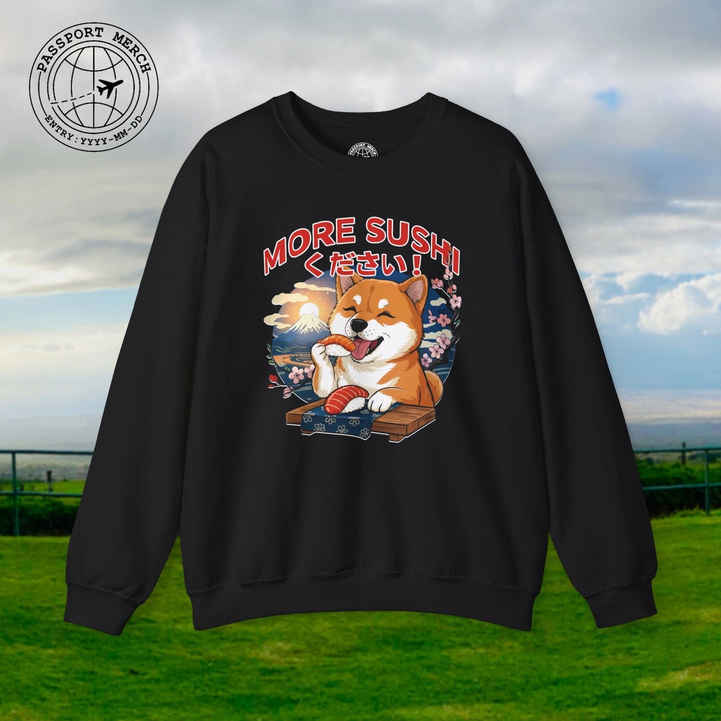 Shiba Inu, More Sushi Please! Japan Crewneck