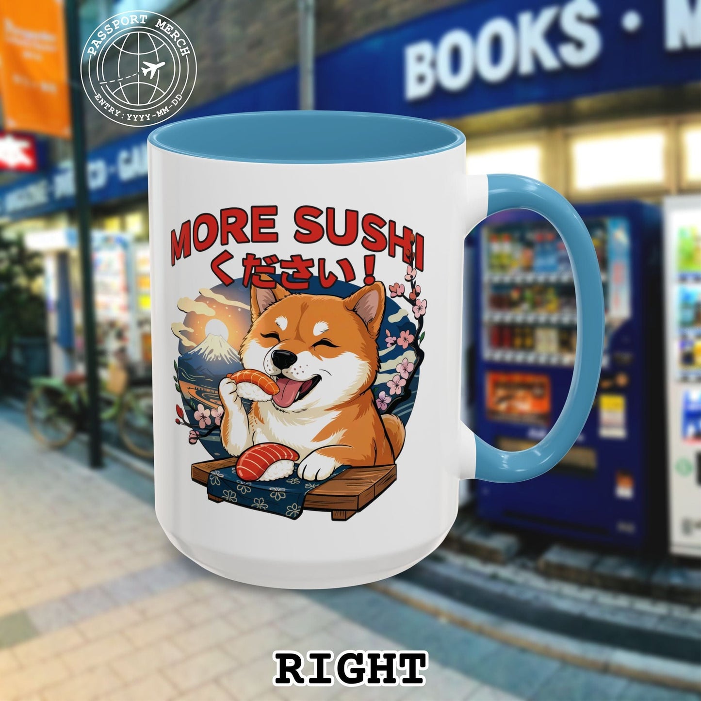 Shiba Inu, More Sushi Please! Japan 15oz Mug