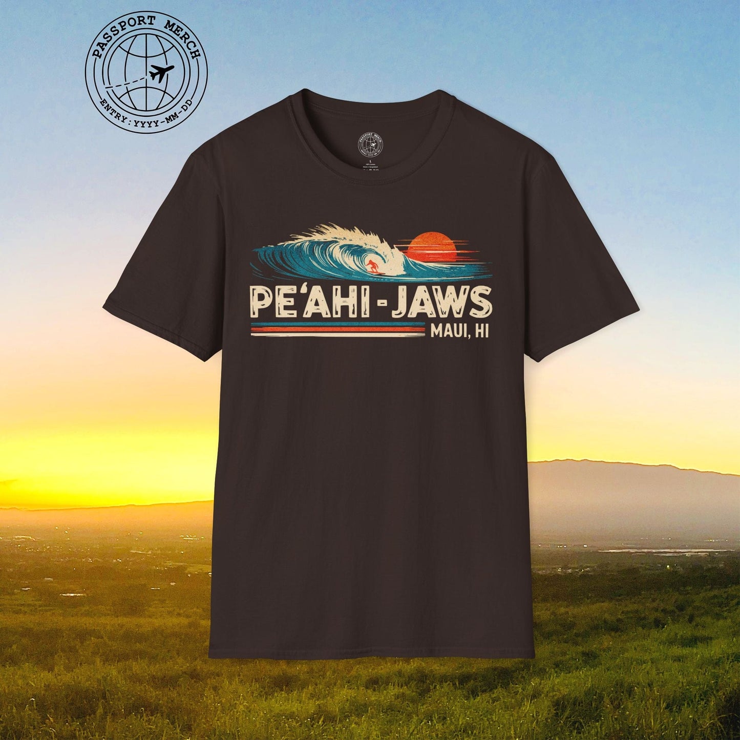 Peahi Jaws, Maui, Hawaii - Vibrant Surf Retro T-Shirt