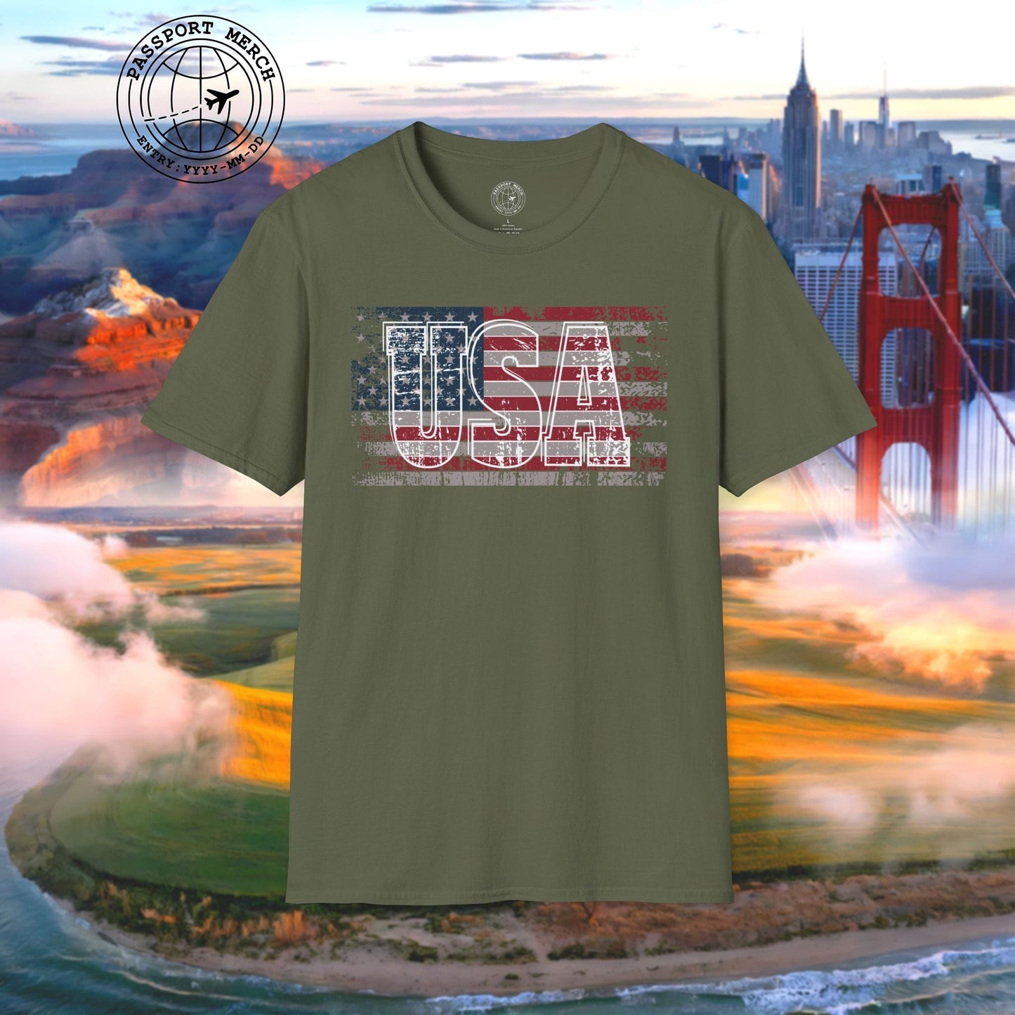 Vintage American Flag Patriotism USA T-Shirt